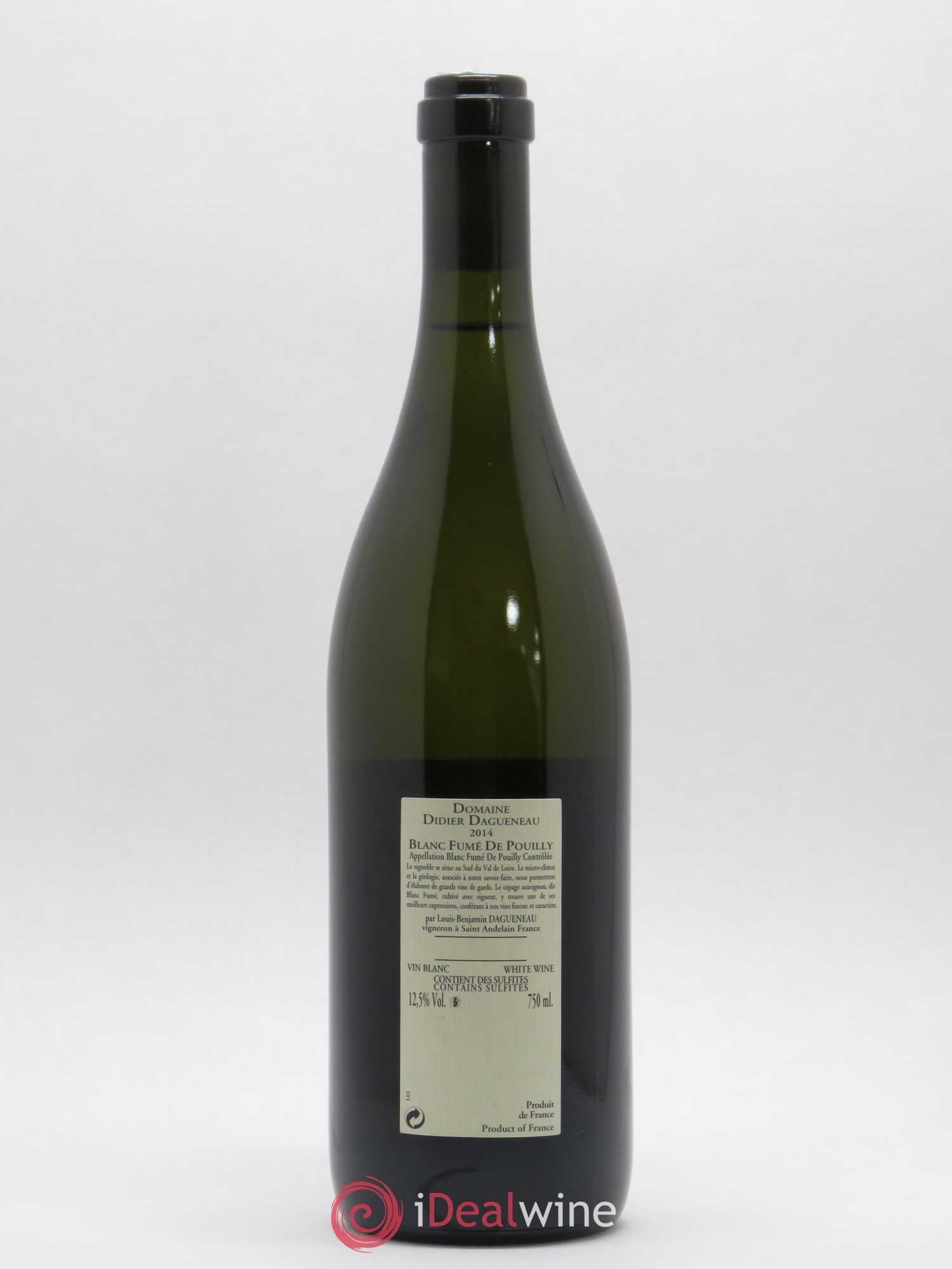 Pouilly-Fumé Blanc Fumé de Pouilly Dagueneau (Domaine Didier - Louis-Benjamin) 2014 - Lot de 1 bouteille - 1
