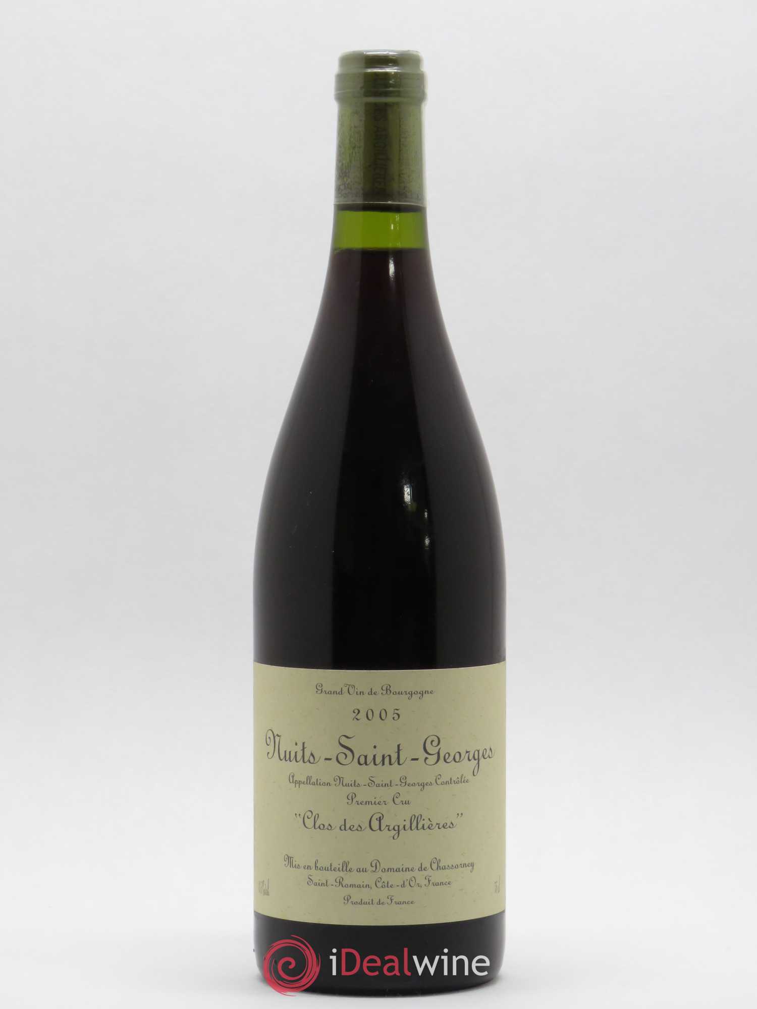 Nuits-Saint-Georges 1er Cru Clos des Argillières Domaine de Chassorney - Frédéric Cossard 2005 - Lot de 1 bouteille - 0