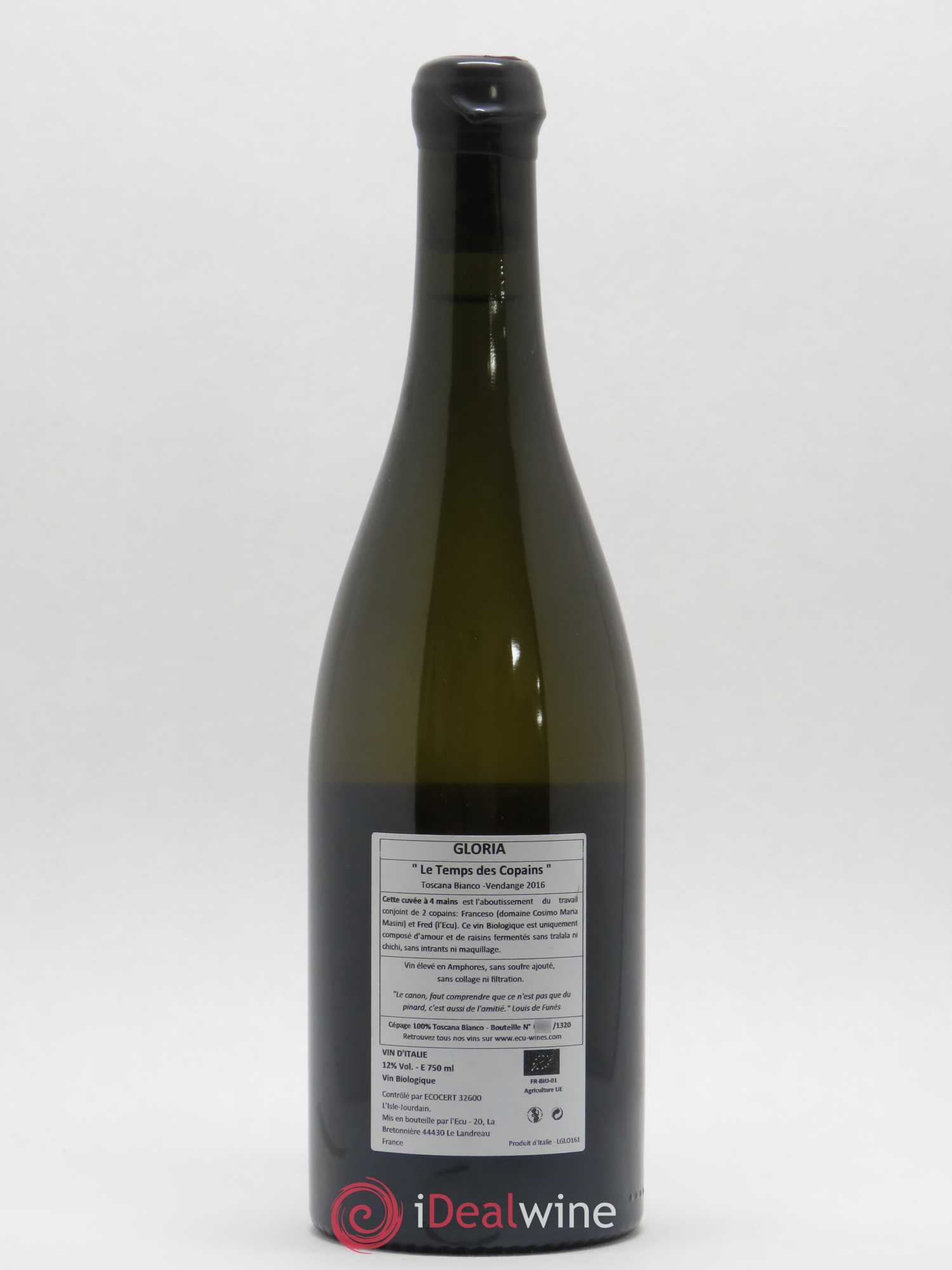 Italie Gloria Le Temps Des Copains Domaine De LEcu - Domaine Cosimo 2016 - Posten von 1 Flasche - 1