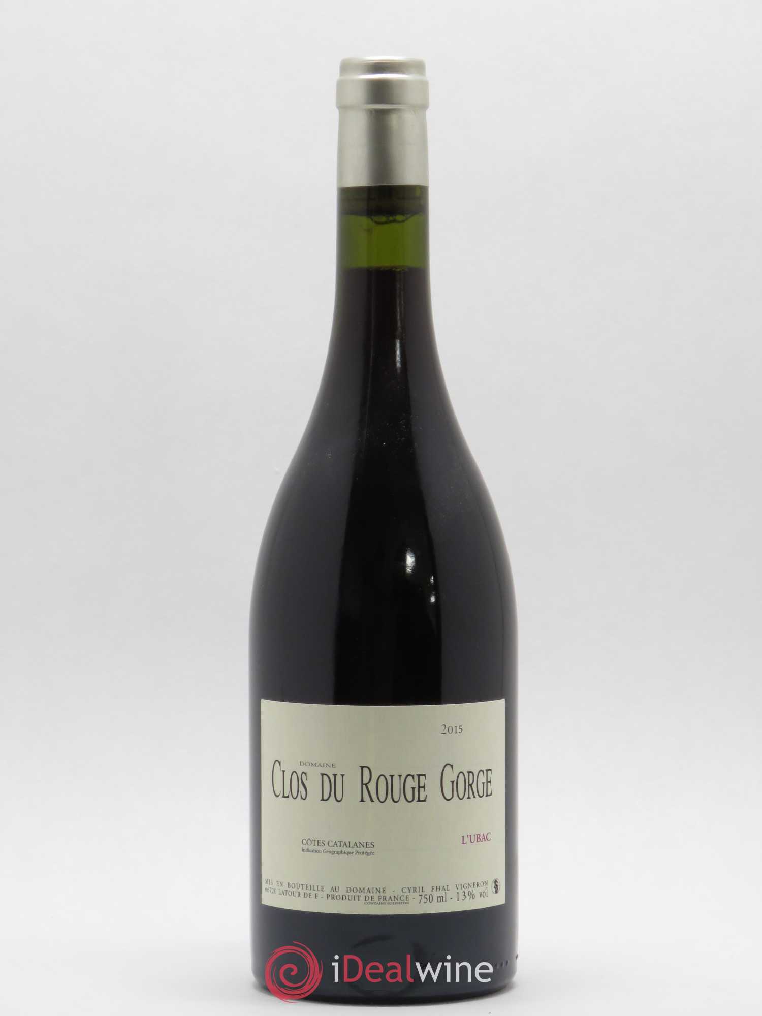 Côtes Catalanes Clos du Rouge Gorge L'Ubac Cyril Fhal 2015 - Lot de 1 bouteille - 0