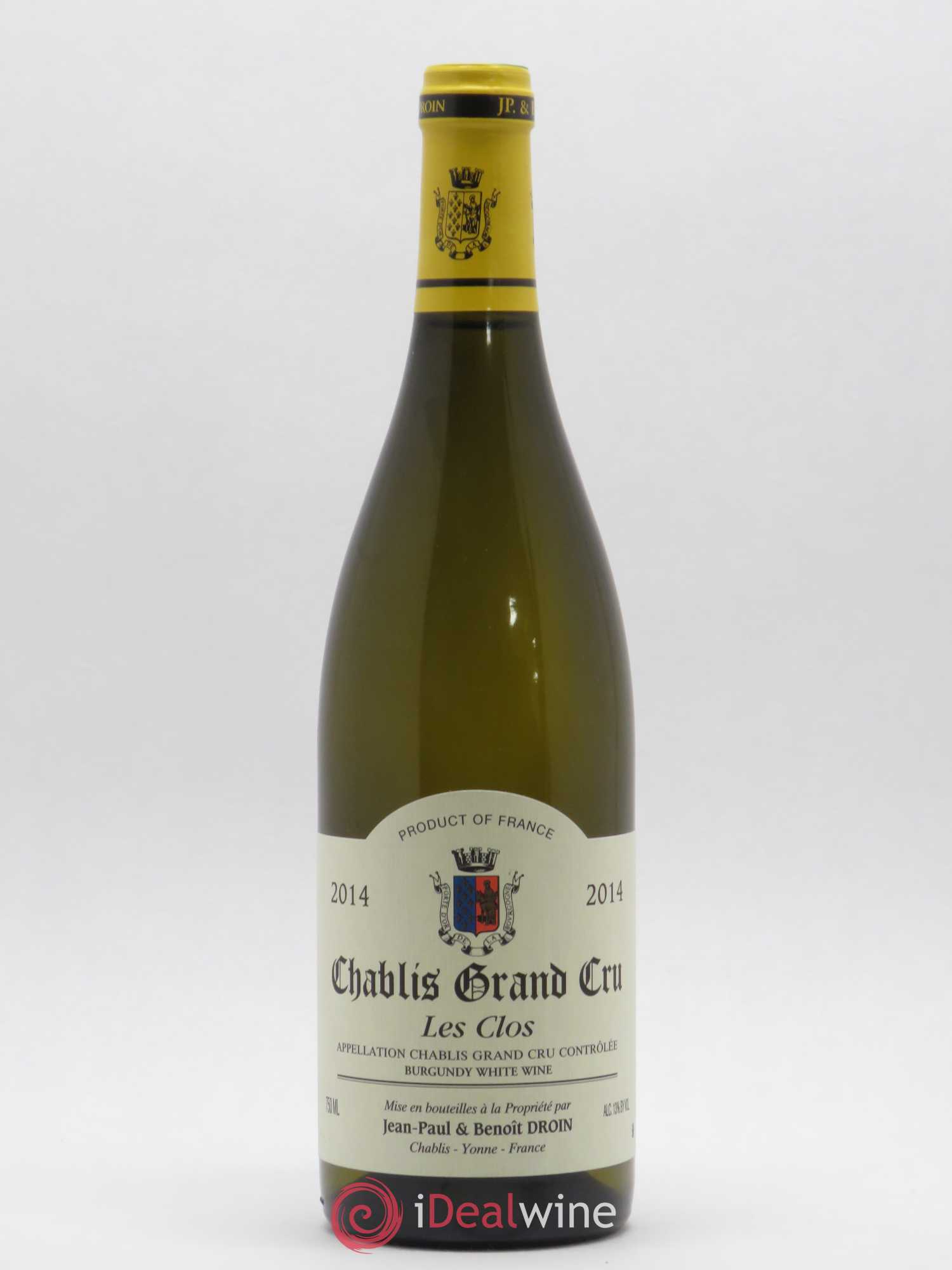 Chablis Grand Cru Les Clos Jean-Paul & Benoît Droin (Domaine) 2014 - Lot de 1 bouteille - 0