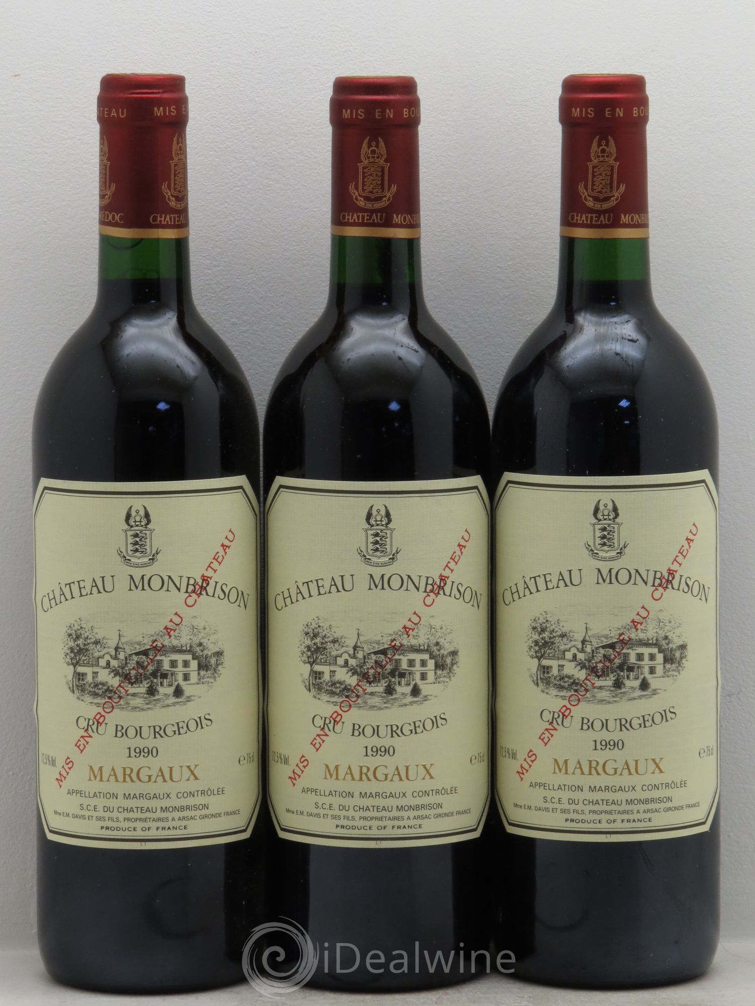 Château Monbrison 1990 - Lot de 3 bouteilles - 0
