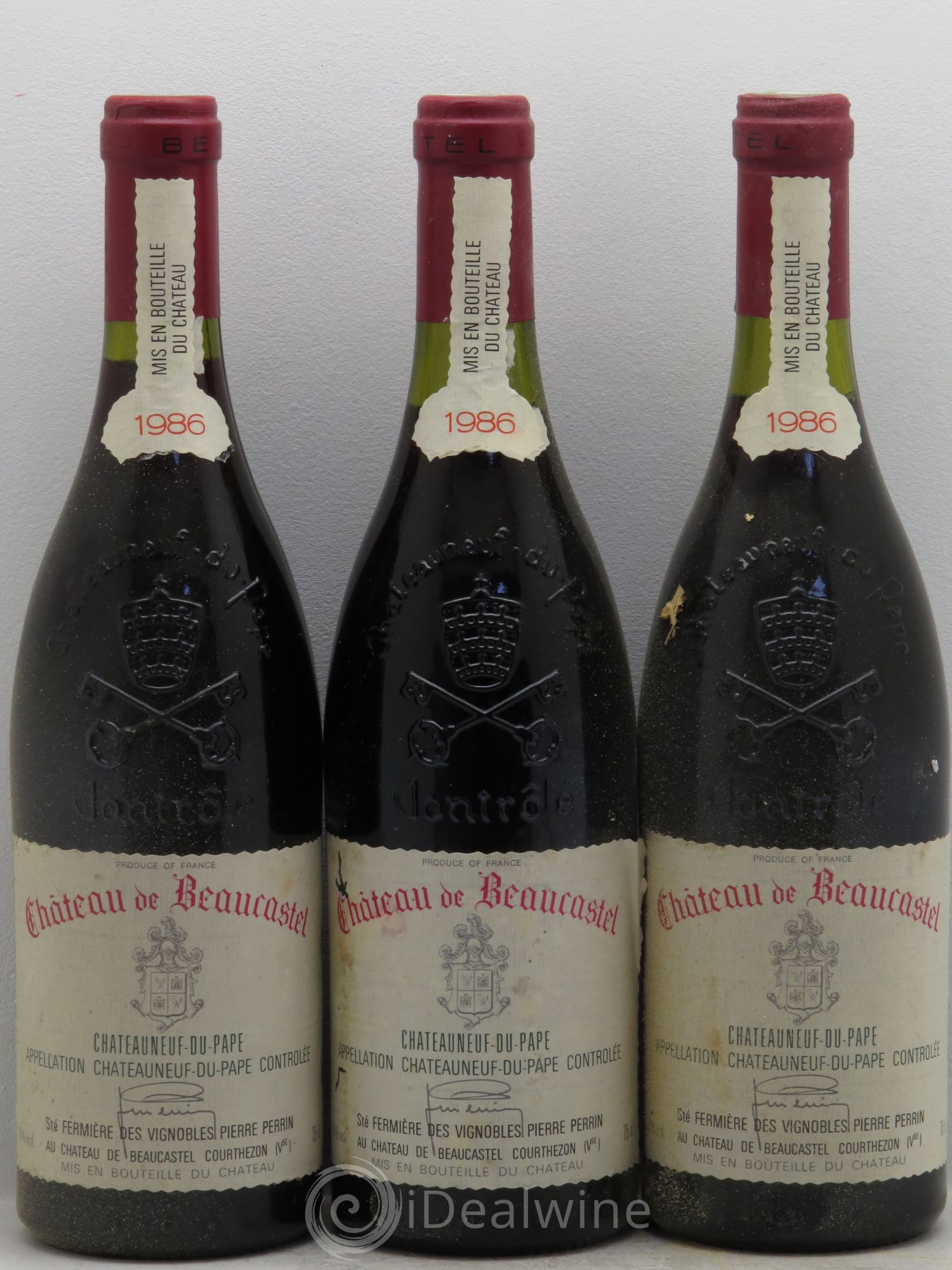 Châteauneuf-du-Pape Château de Beaucastel Famille Perrin 1986 - Lot de 3 bouteilles - 0