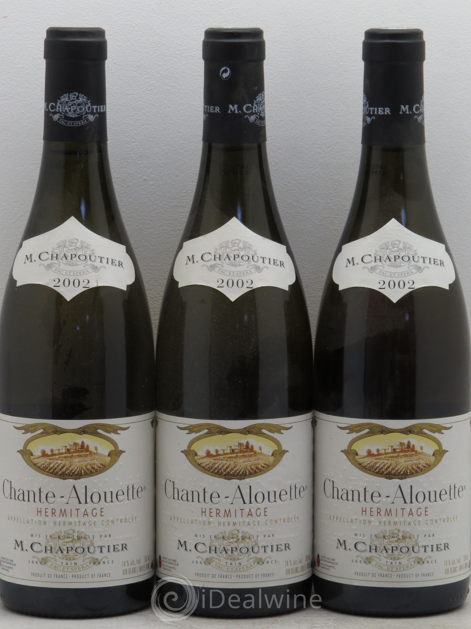 Hermitage Chante Alouette Chapoutier 2002 - Lot de 3 bouteilles - 0