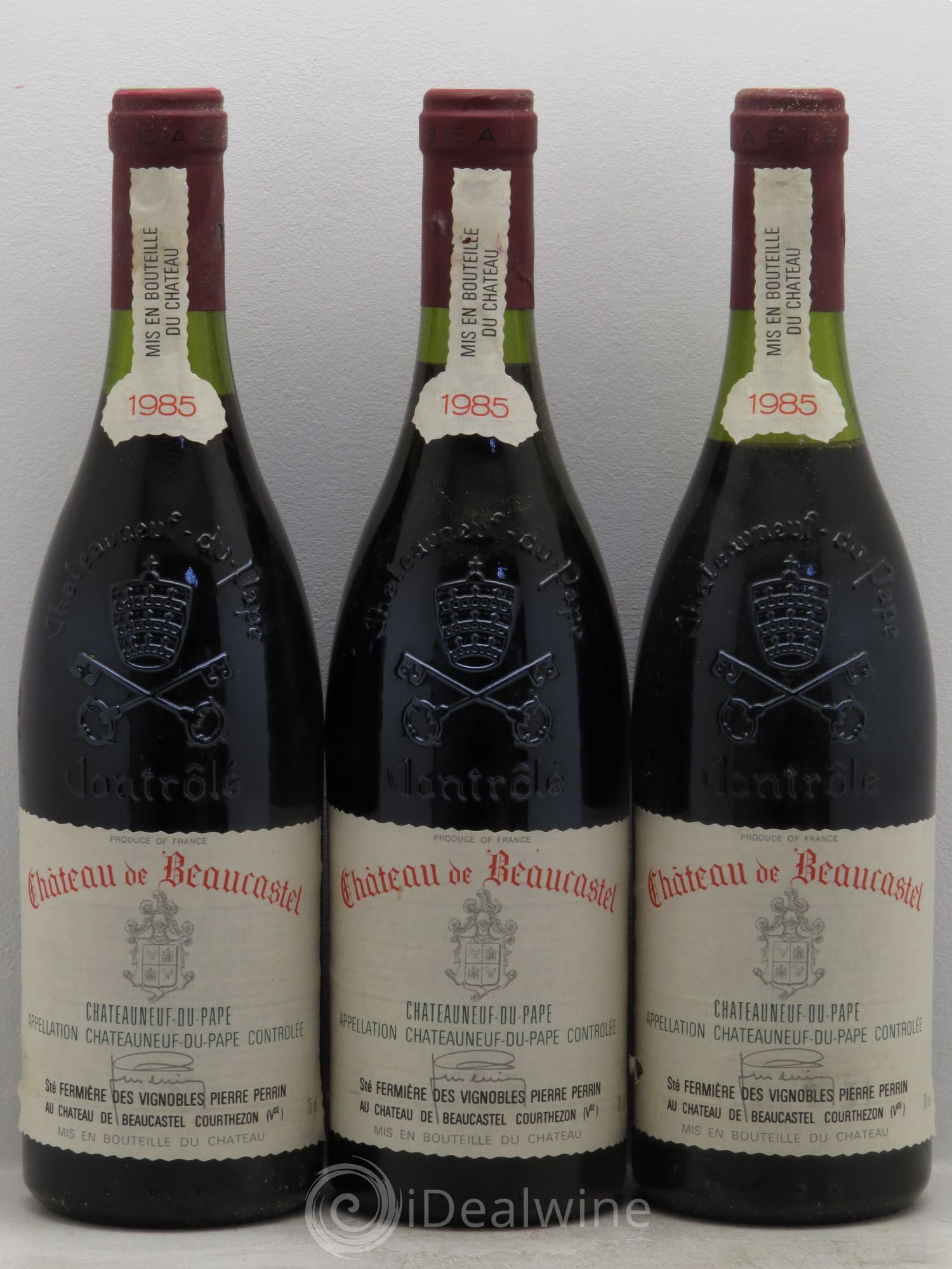 Châteauneuf-du-Pape Château de Beaucastel Famille Perrin 1985 - Lot de 3 bouteilles - 0