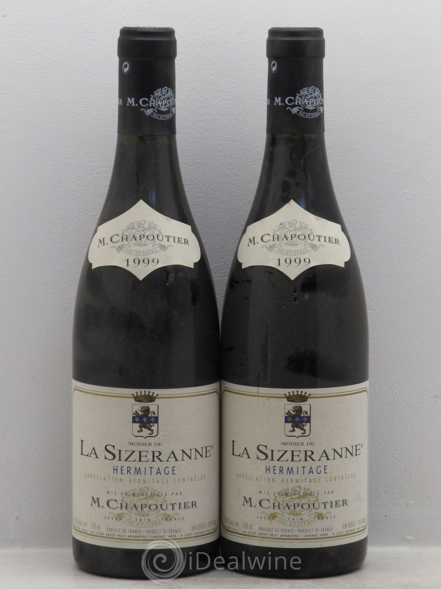 Hermitage Monier de La Sizeranne Chapoutier 1999 - Lot de 2 bouteilles - 0