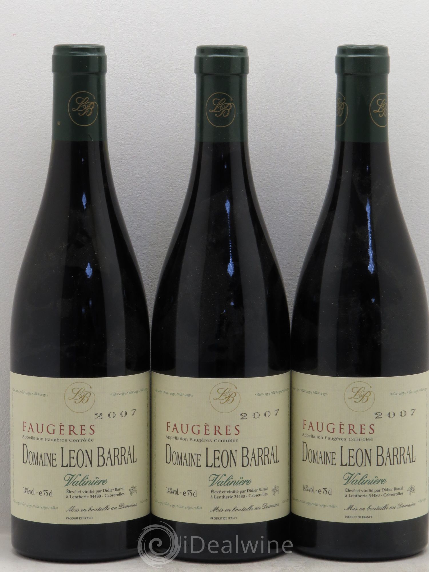 Faugères Valinière Domaine Léon Barral 2007 - Lot de 3 bouteilles - 0