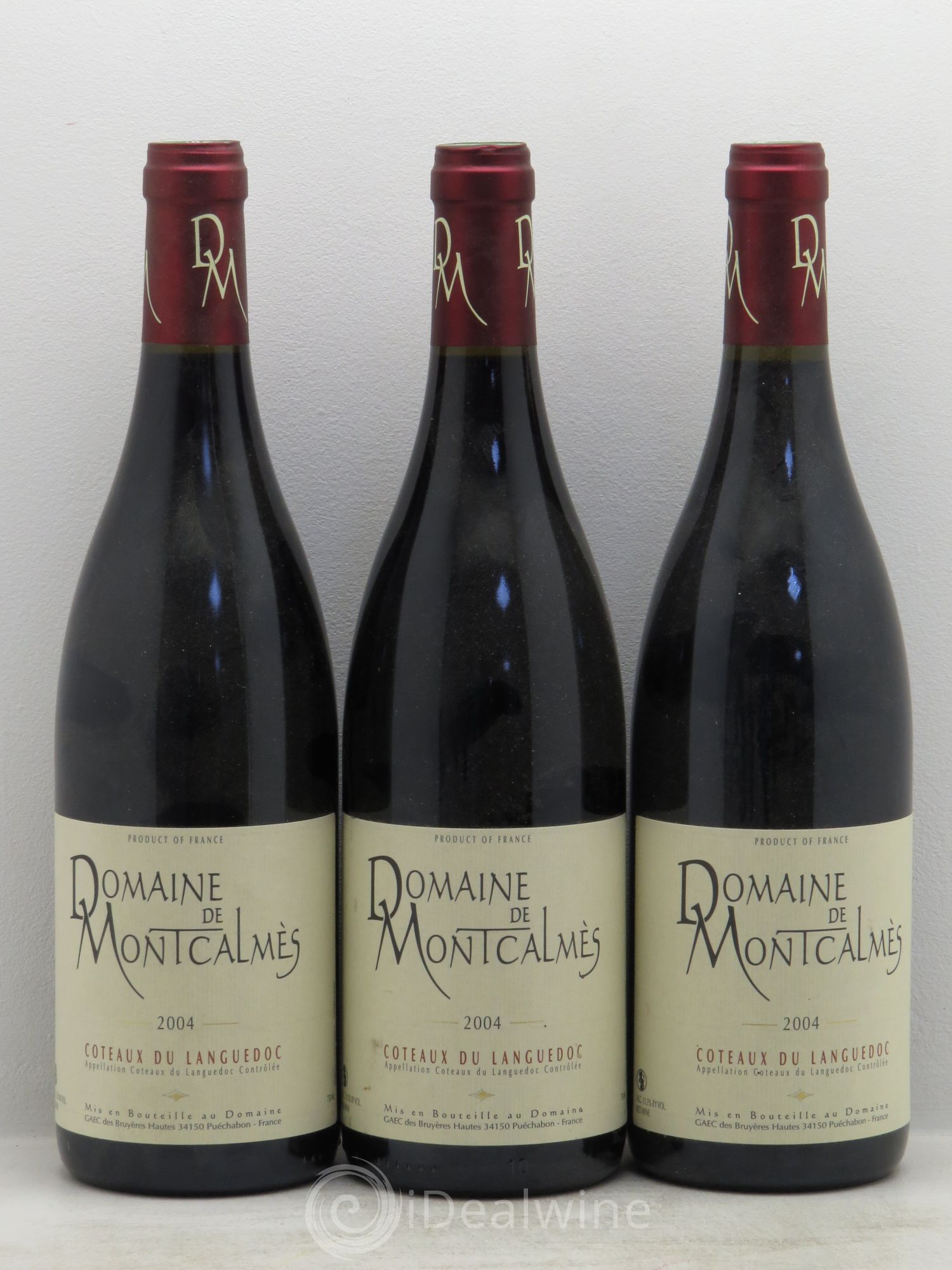 Terrasses du Larzac Domaine de Montcalmès Frédéric Pourtalié 2004 - Lot de 3 bouteilles - 0