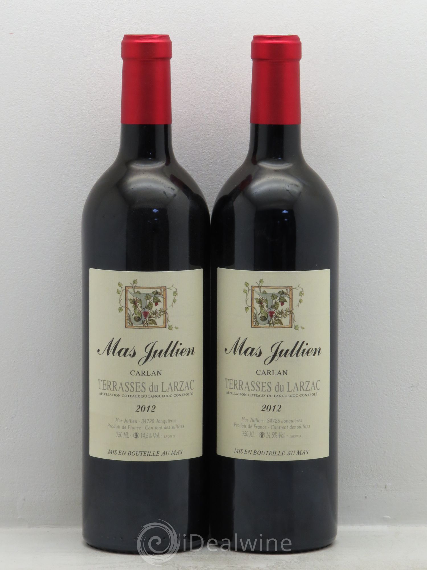 Terrasses du Larzac Mas Jullien Carlan Olivier Jullien 2012 - Lot de 2 bouteilles - 0