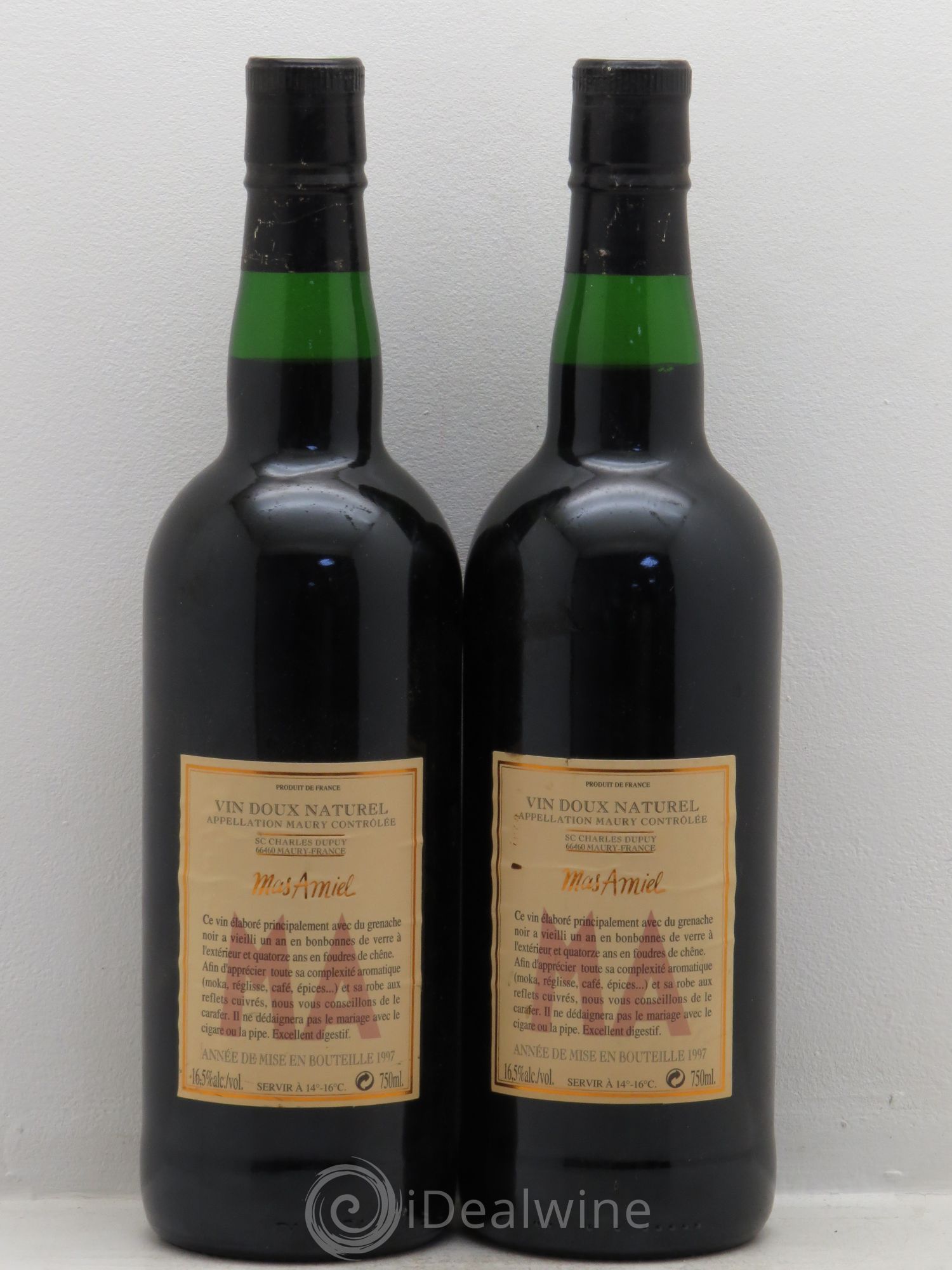 Maury Mas Amiel (15 ans d'age) - Lot de 2 bouteilles - 1