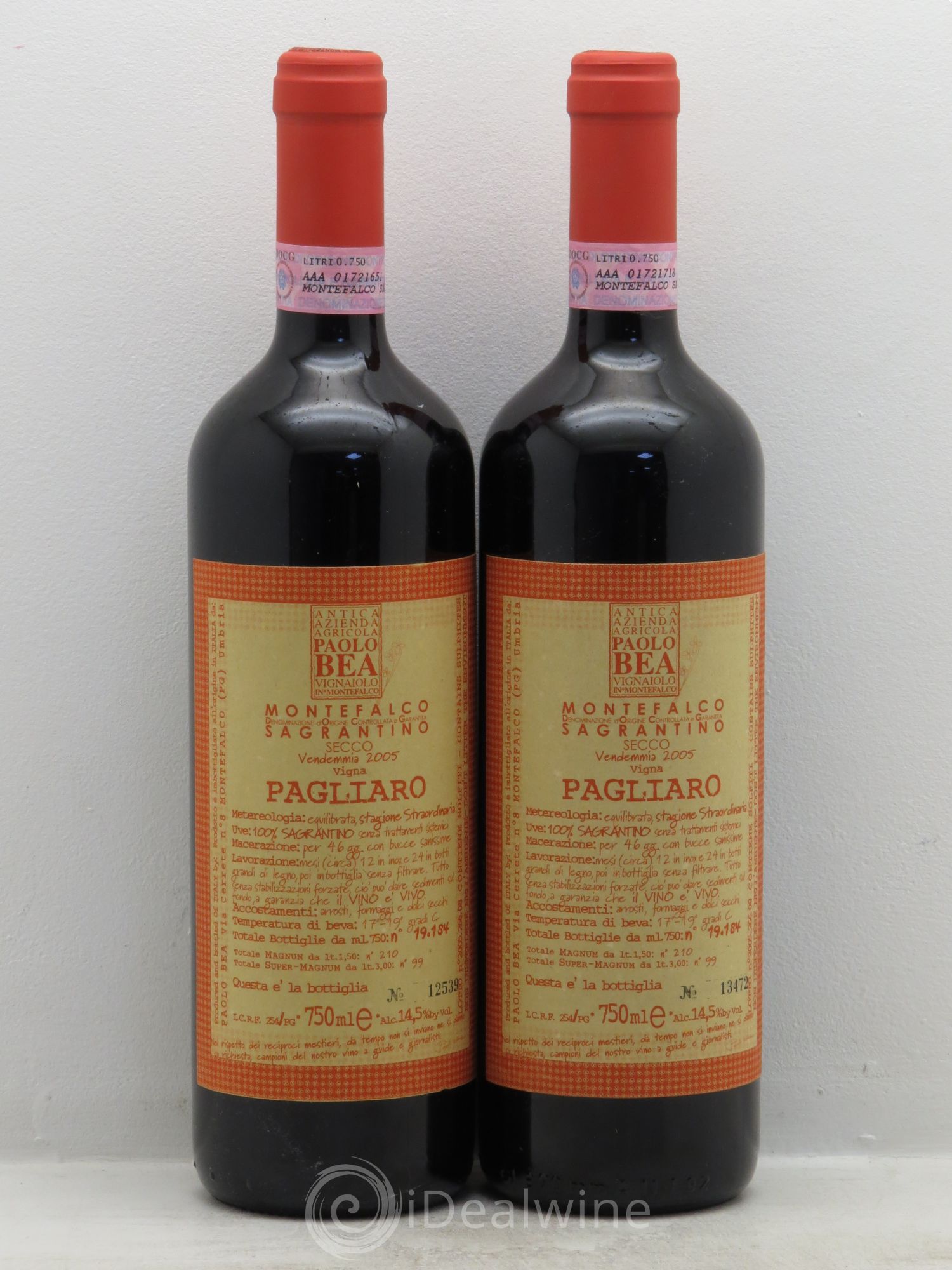 Italie Paolo BEA Pagliaro Riserva 2005 - Lot de 2 bouteilles - 0