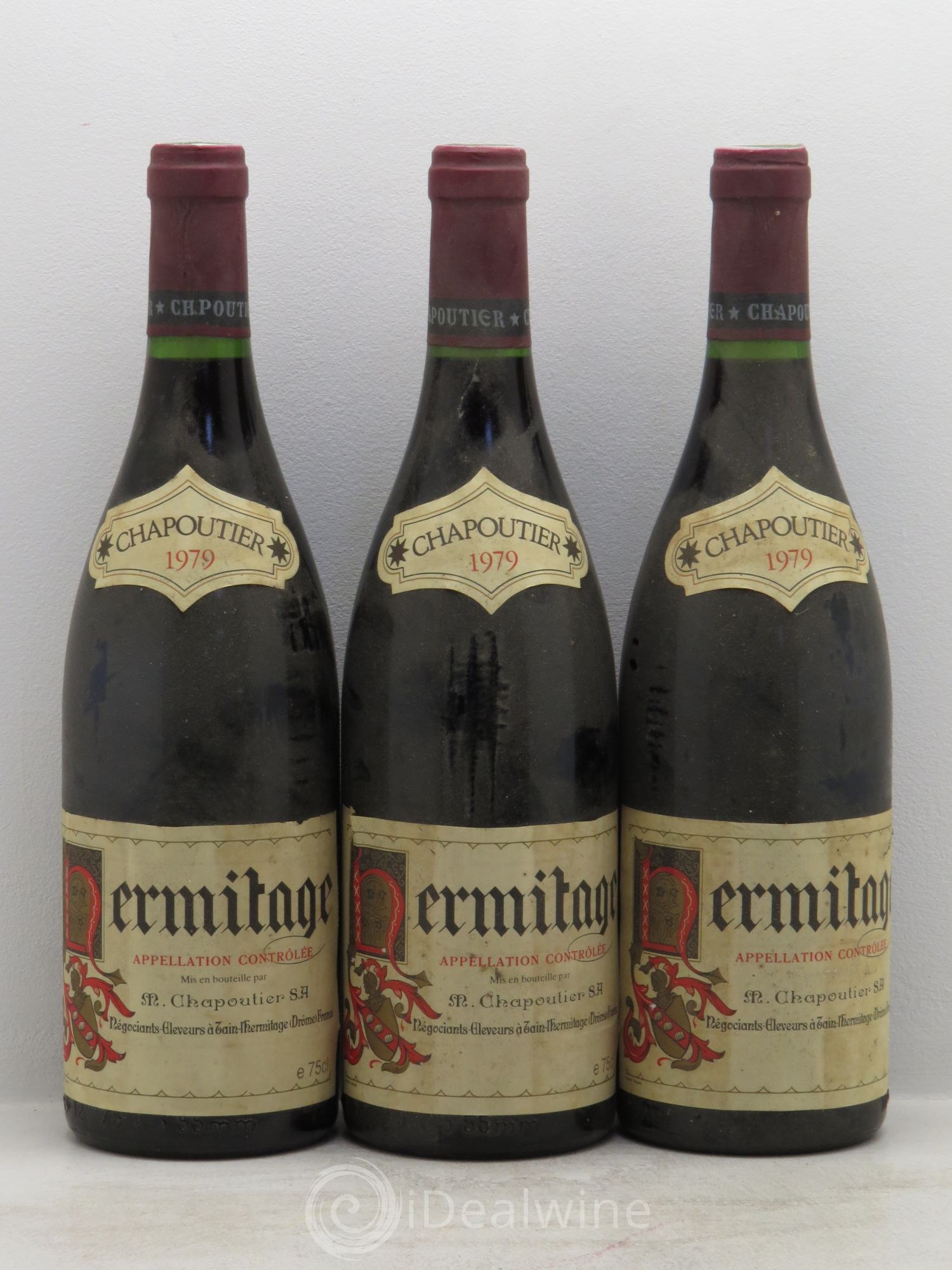 Hermitage Chapoutier 1979 - Lot de 3 bouteilles - 0