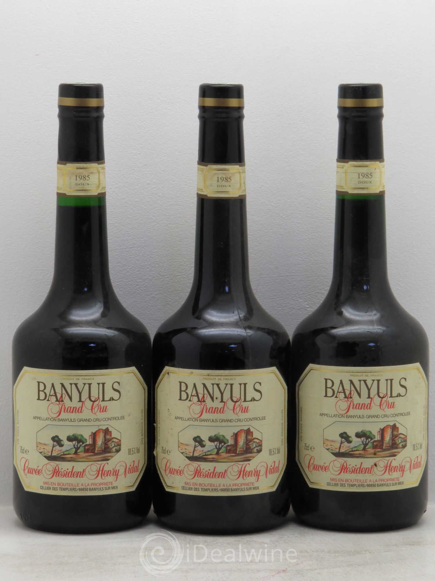 Banyuls Cellier des Templiers Président Vidal 1985 - Posten von 3 Flaschen - 0