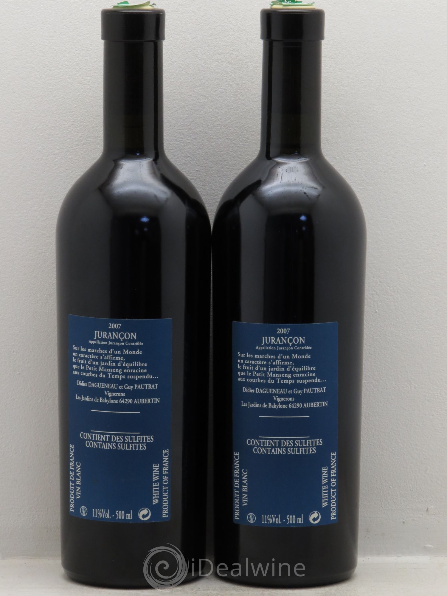 Vin de France (anciennement Jurançon) Jardins de Babylone Didier Dagueneau (50cl) 2007 - Lotto di 2 bottiglie - 1