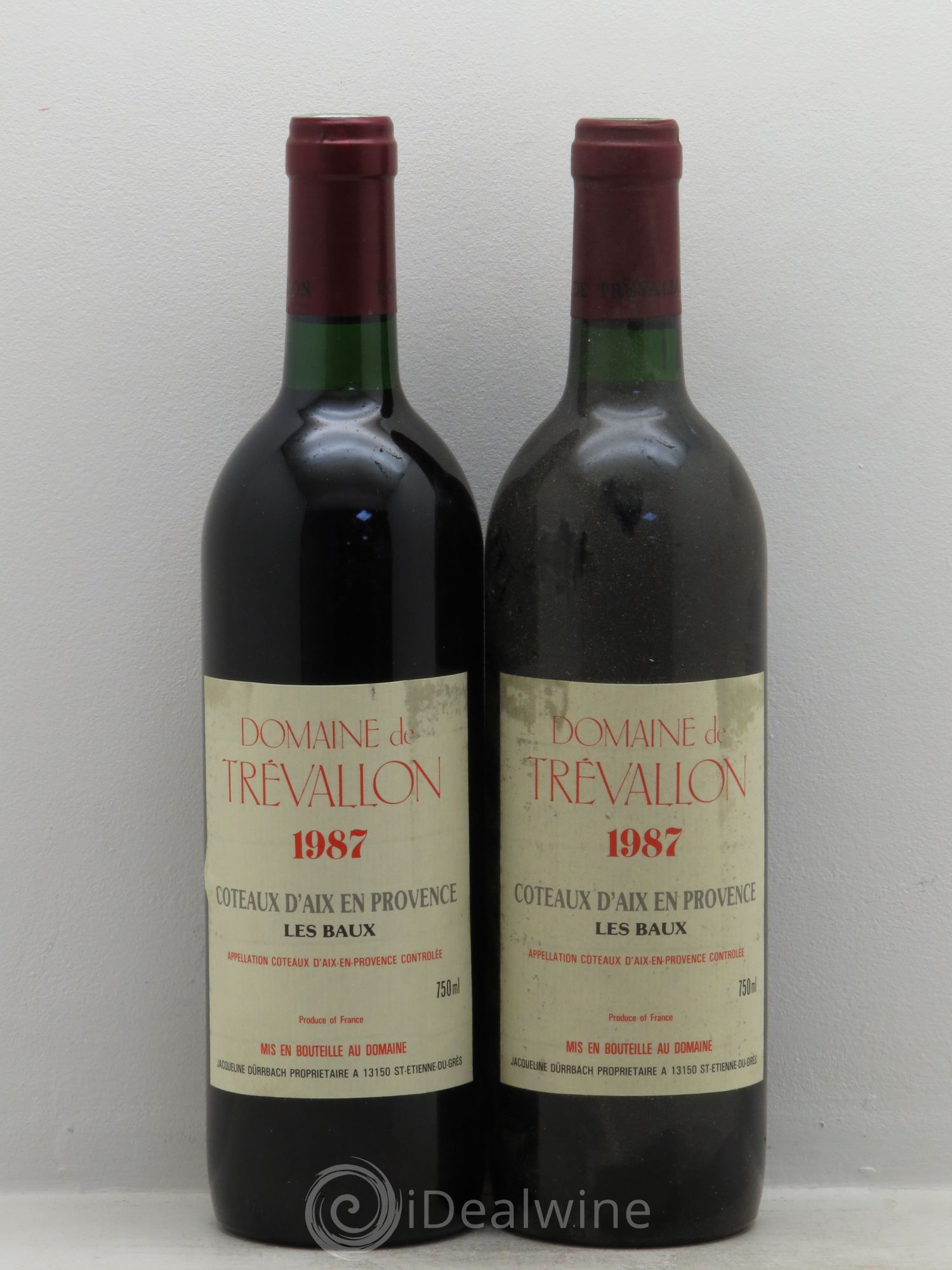Coteaux d'Aix-en-Provence Trévallon (Domaine de) Eloi Dürrbach 1987 - Lot de 2 bouteilles - 0