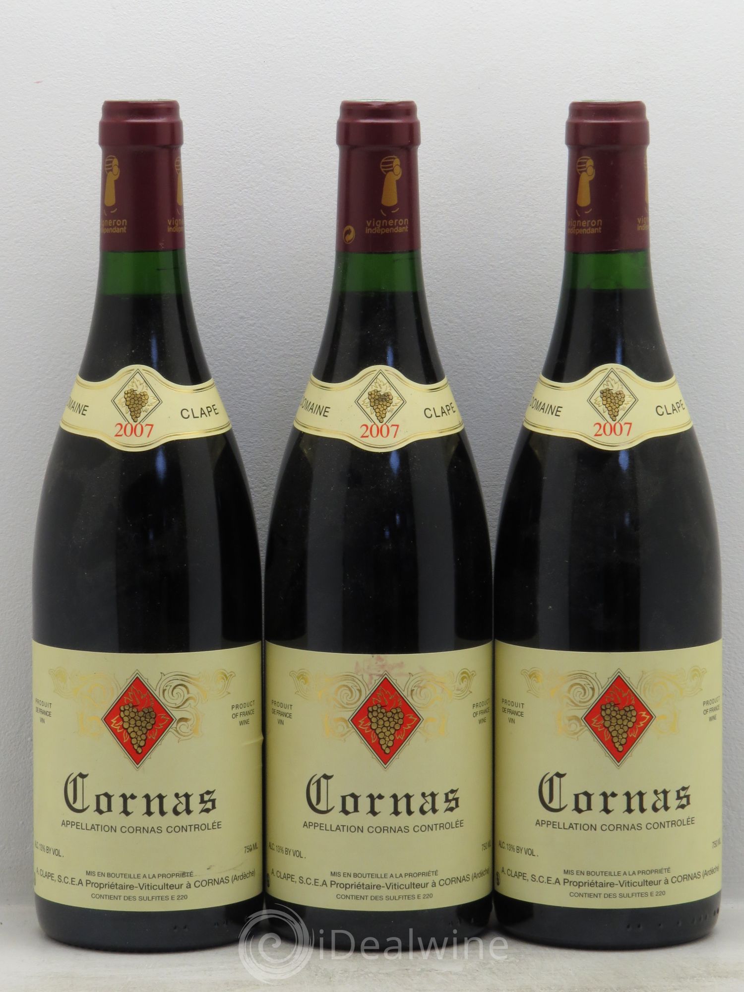 Cornas Auguste Clape 2007 - Lot de 3 bouteilles - 0