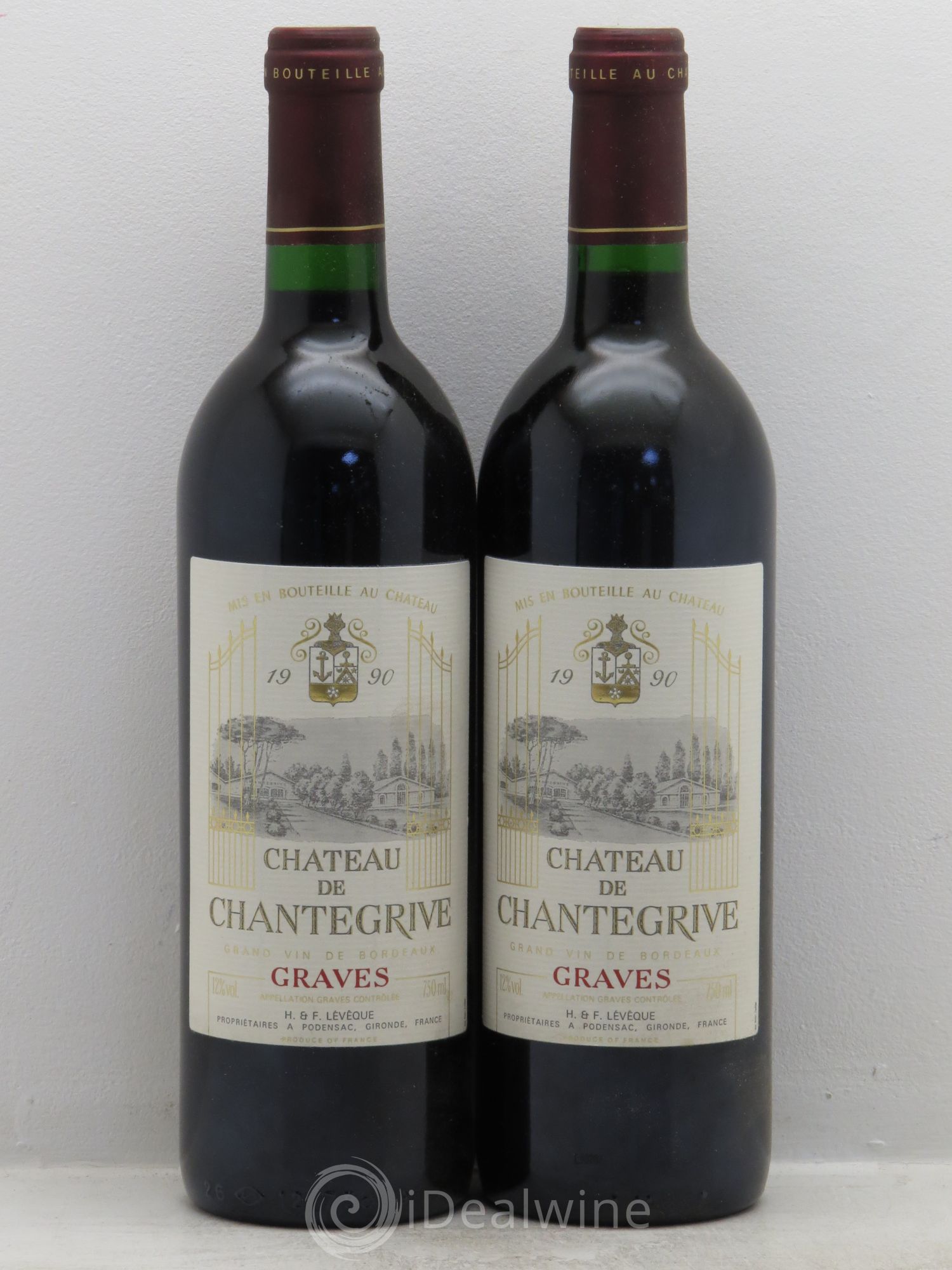 Château de Chantegrive 1990 - Lot de 2 bouteilles - 0