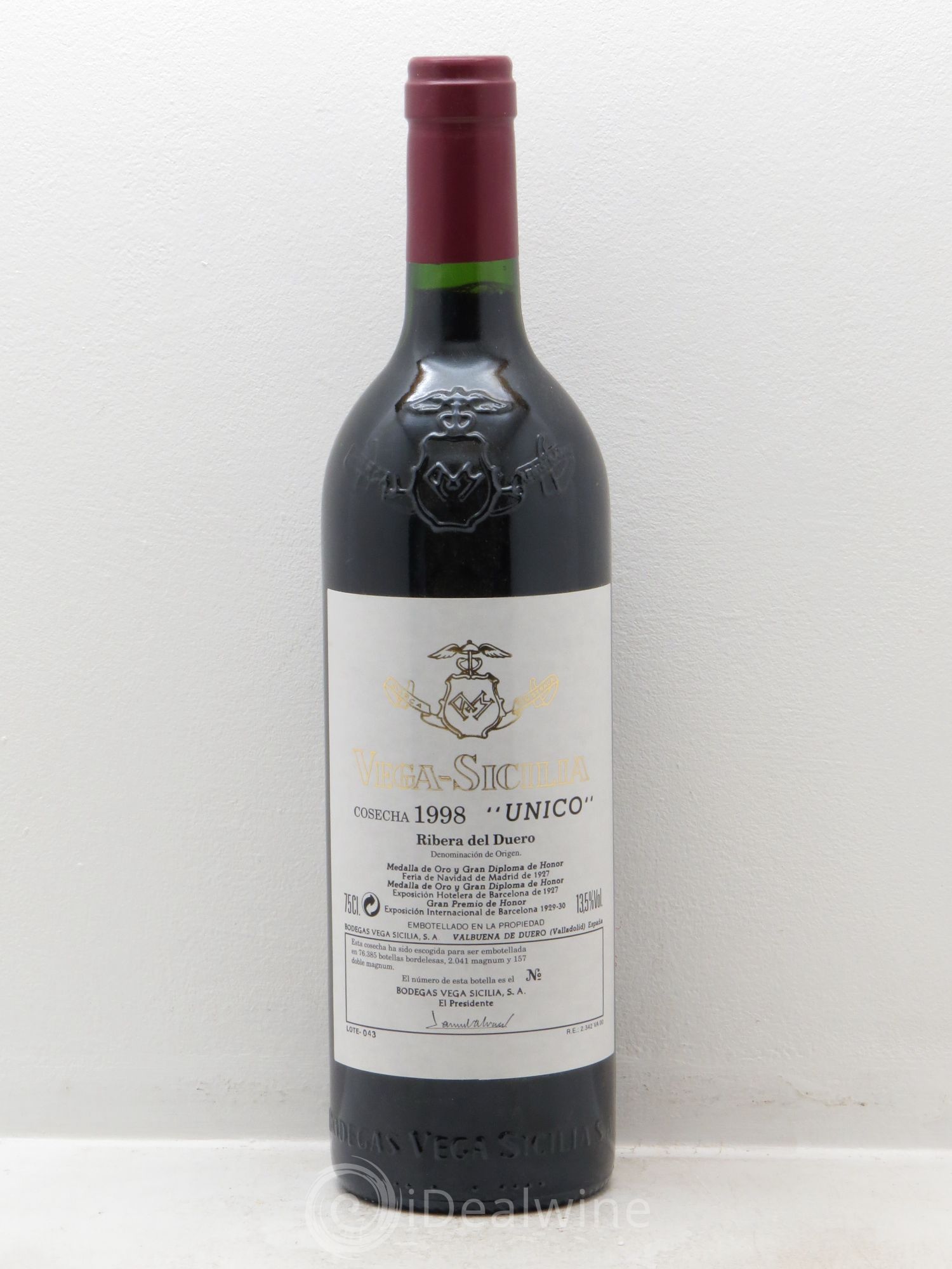 Ribera Del Duero DO Vega Sicilia Unico Famille Alvarez 1998 - Lot de 1 bouteille - 0
