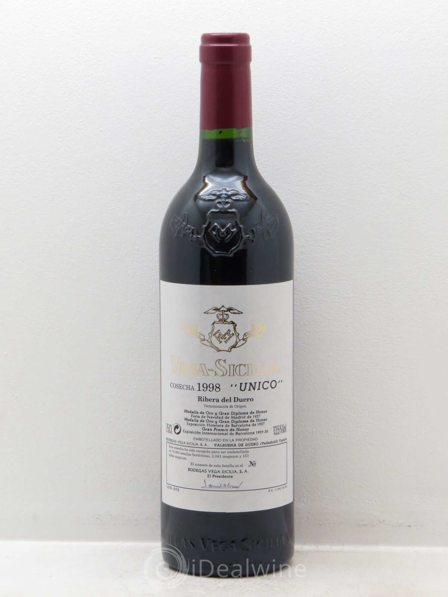 Ribera Del Duero DO Vega Sicilia Unico Famille Alvarez 1998 - Lot de 1 bouteille - 0