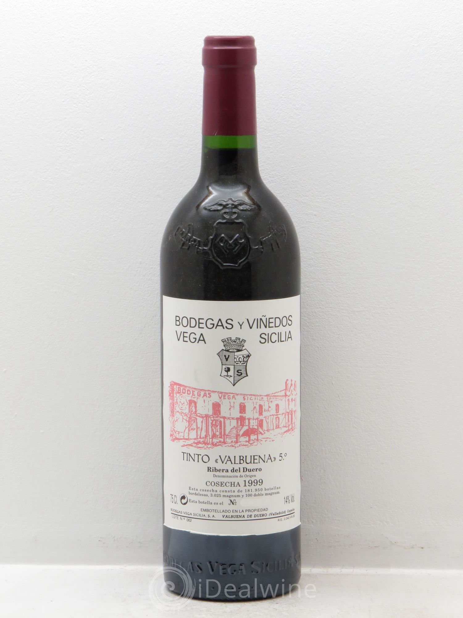 Ribera Del Duero DO Vega Sicilia Valbuena 5 ano Famille Alvarez 1999 - Lot de 1 bouteille - 0