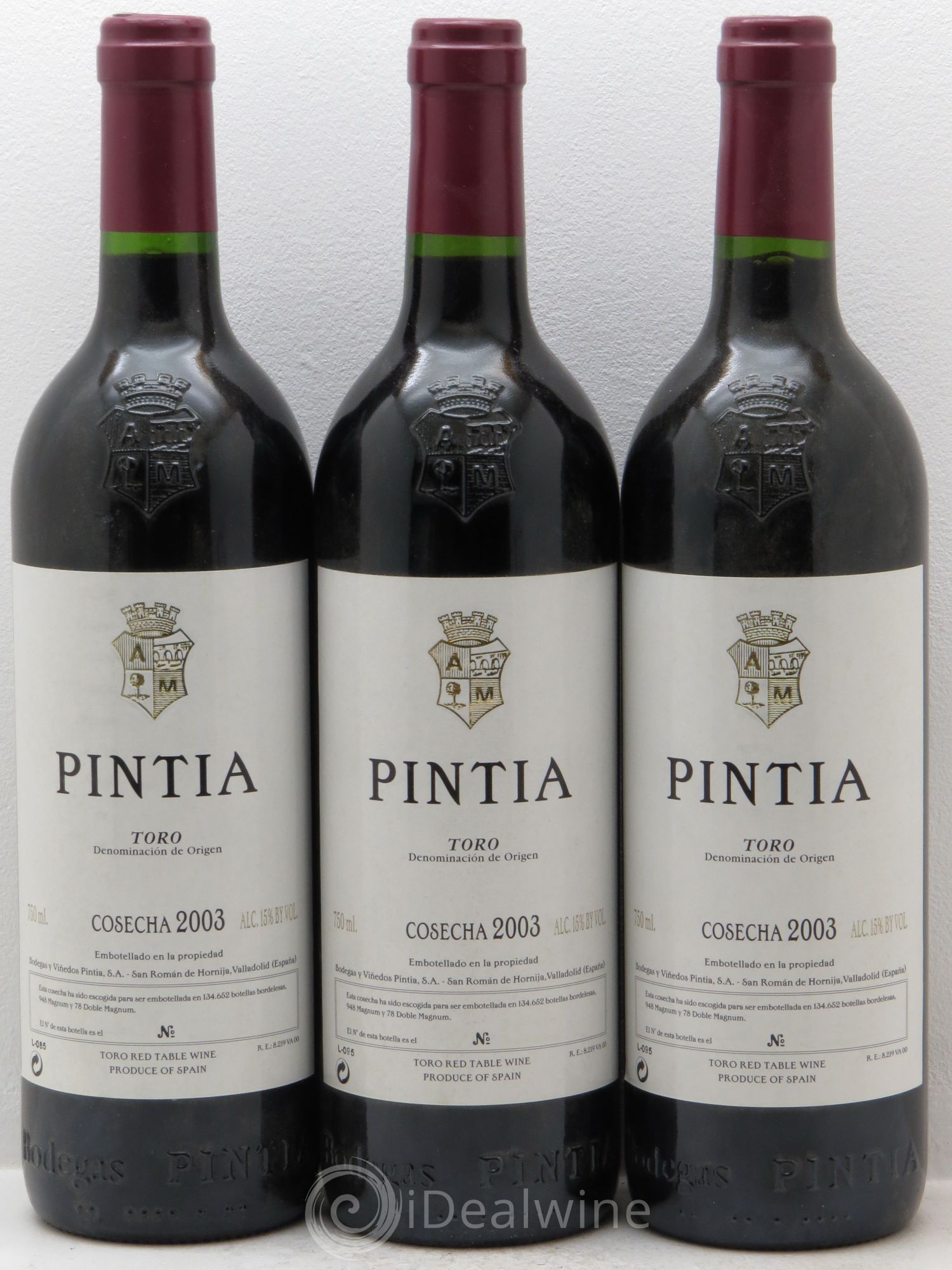 Toro DO Vega Sicilia Pintia Famille Alvarez 2003 - Lot de 3 bouteilles - 0