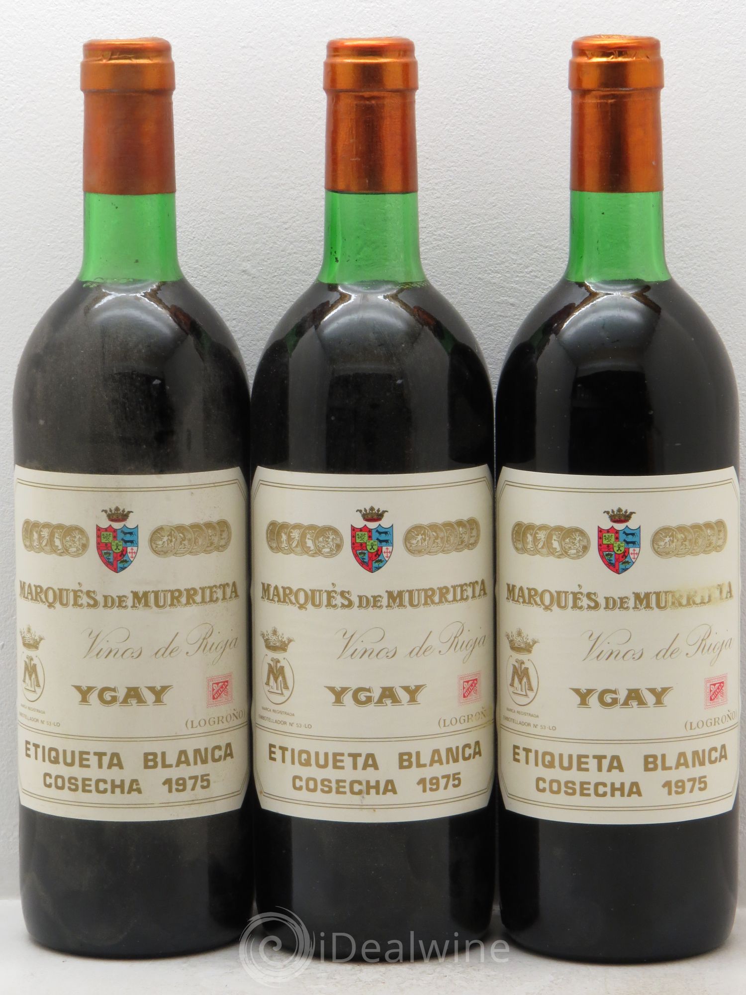 Rioja DOCA Reserva Marqués de Murrieta 1975 - Lot de 3 bouteilles - 0