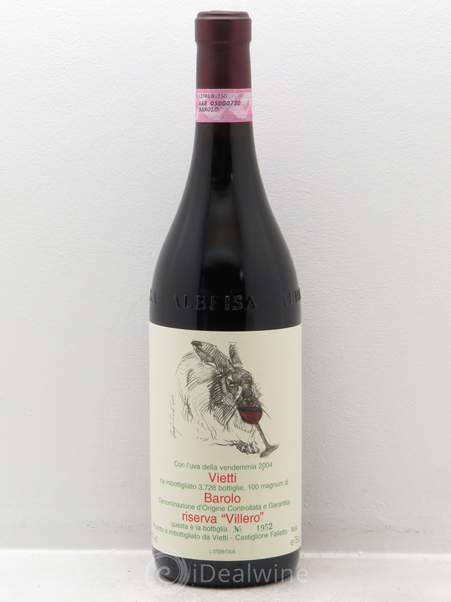 Barolo Vietti Riserva Villero 2004 - Lot de 1 bouteille - 0