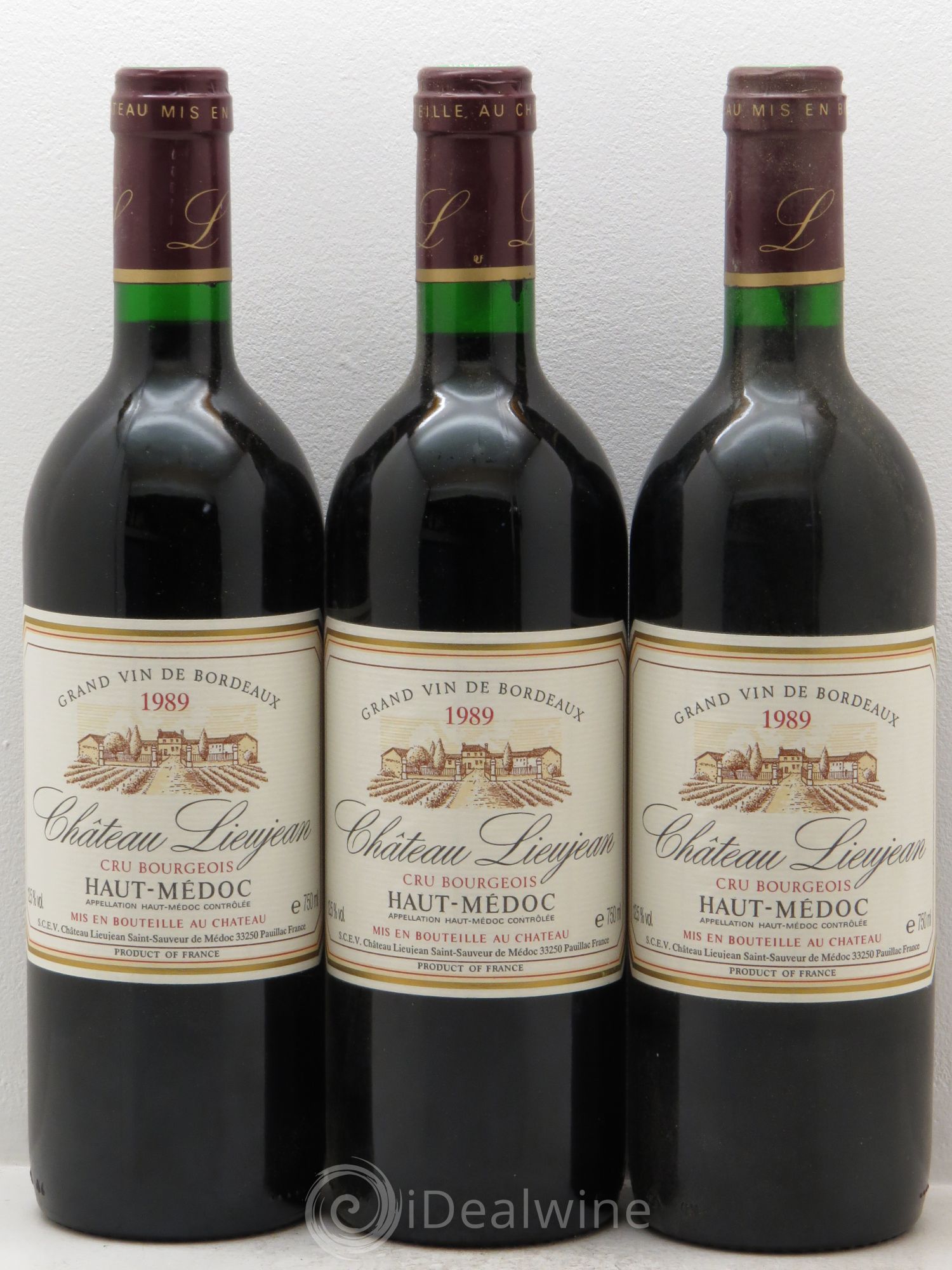 Château Lieujean 1989 - Lot de 3 bouteilles - 0