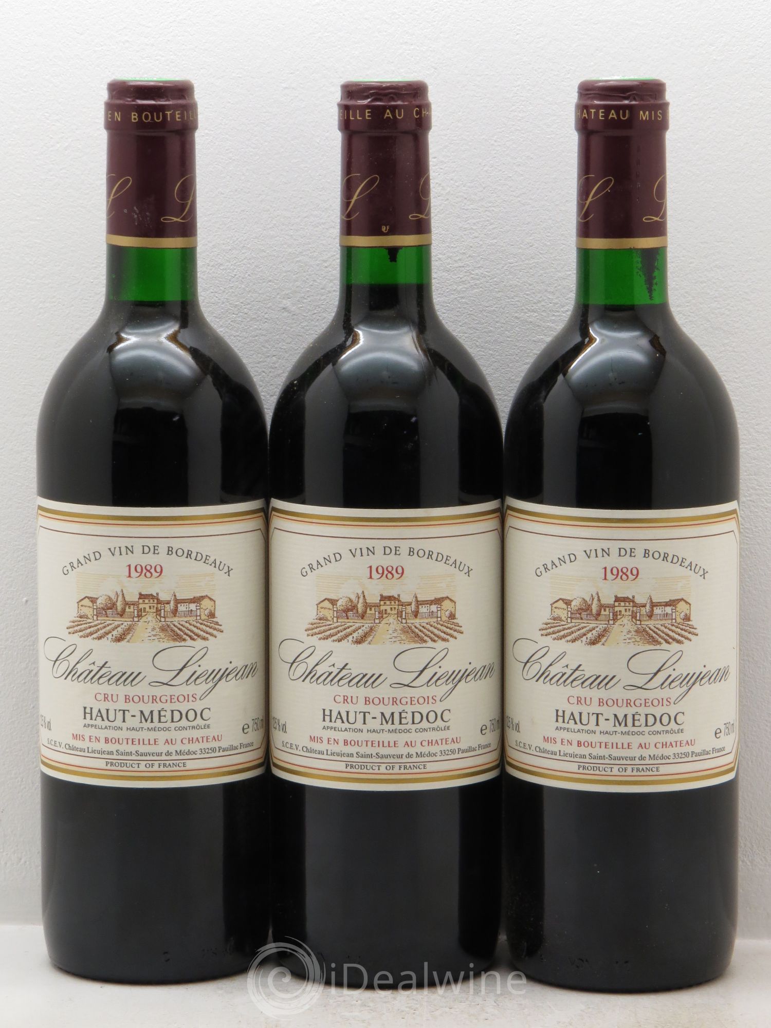 Château Lieujean 1989 - Lot de 3 bouteilles - 0