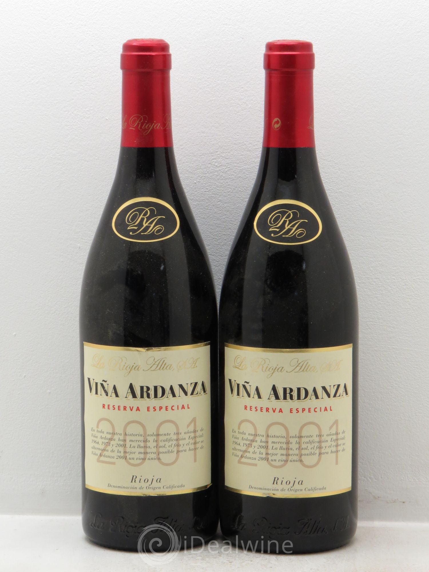 Rioja DOCA Alta Reserva Especial Vina Ardanza 2001 - Lotto di 2 bottiglie - 0