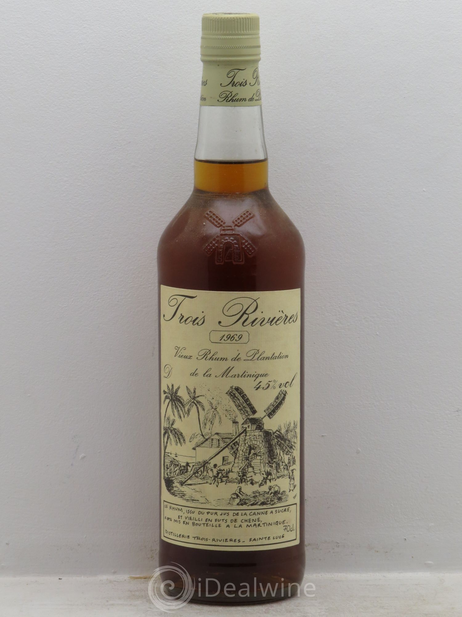 Rhum 3 Rivières (45°) 1969 - Lot de 1 bouteille - 0