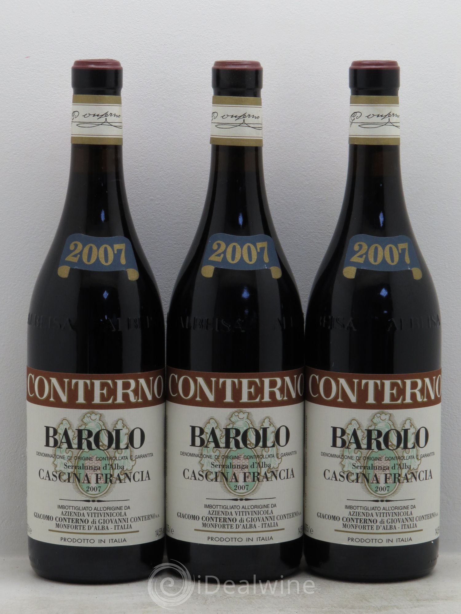 Barolo DOCG Cascina Francia Giacomo Conterno 2007 - Lot de 3 bouteilles - 0