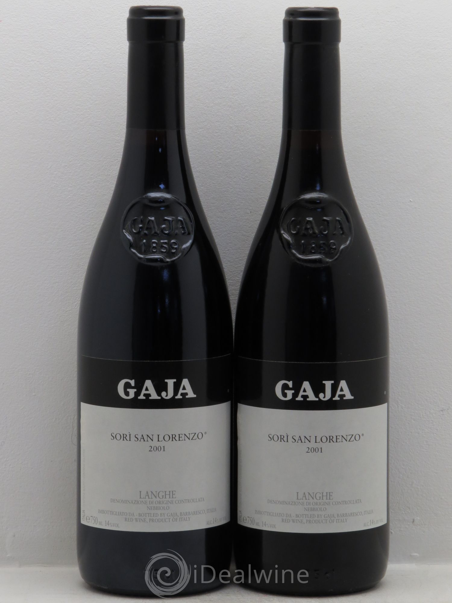 Langhe DOC Sori San Lorenzo Angelo Gaja 2001 - Lot de 2 bouteilles - 0