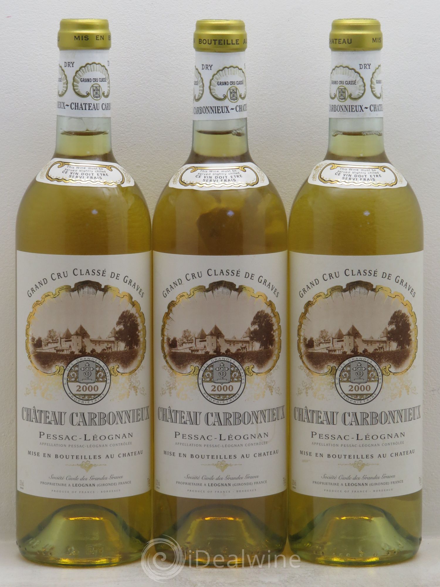 Château Carbonnieux Cru Classé de Graves 2000 - Lot de 3 bouteilles - 0