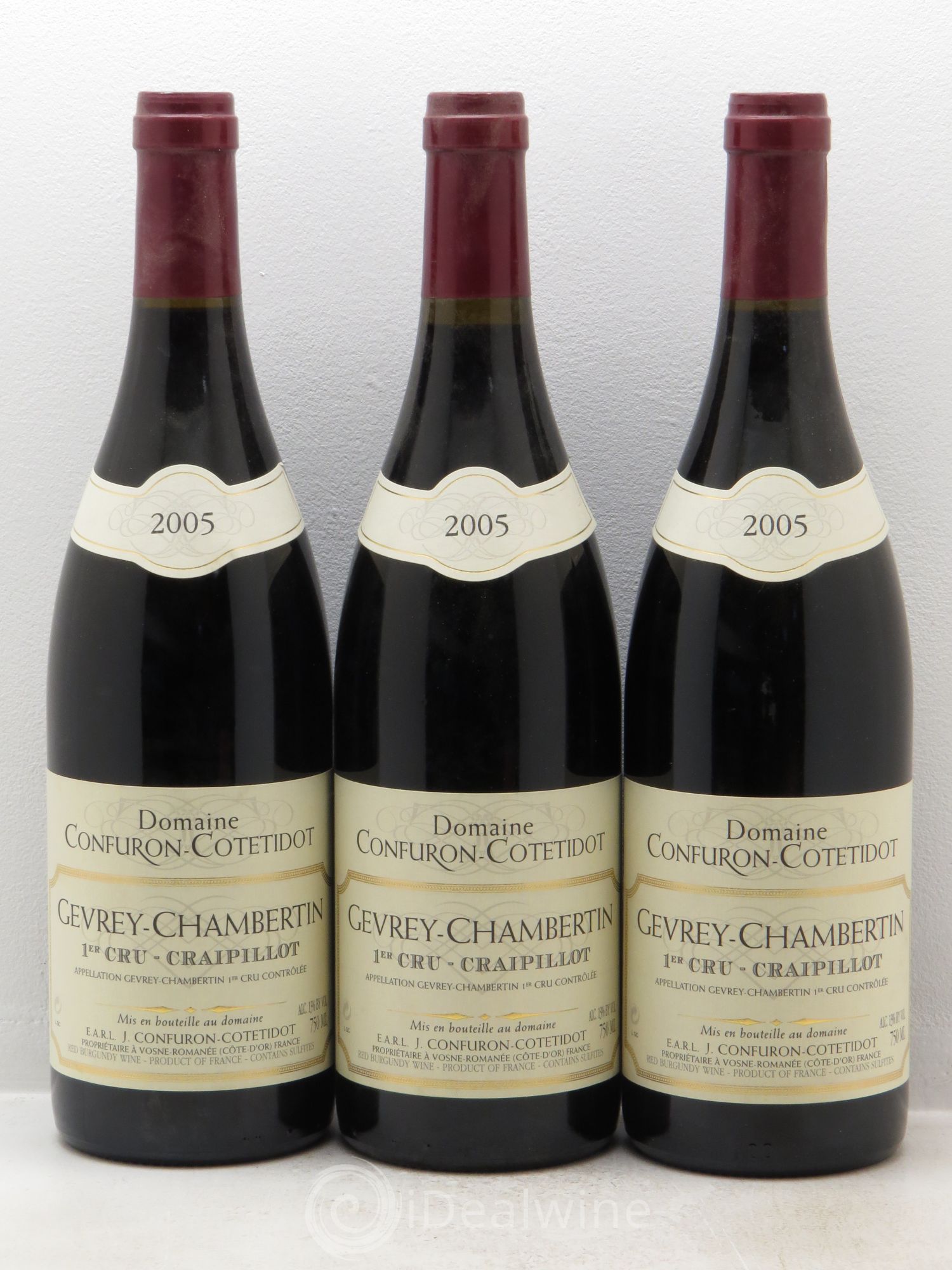 Gevrey-Chambertin 1er Cru Craipillot Confuron-Cotetidot 2005 - Lot de 3 bouteilles - 0