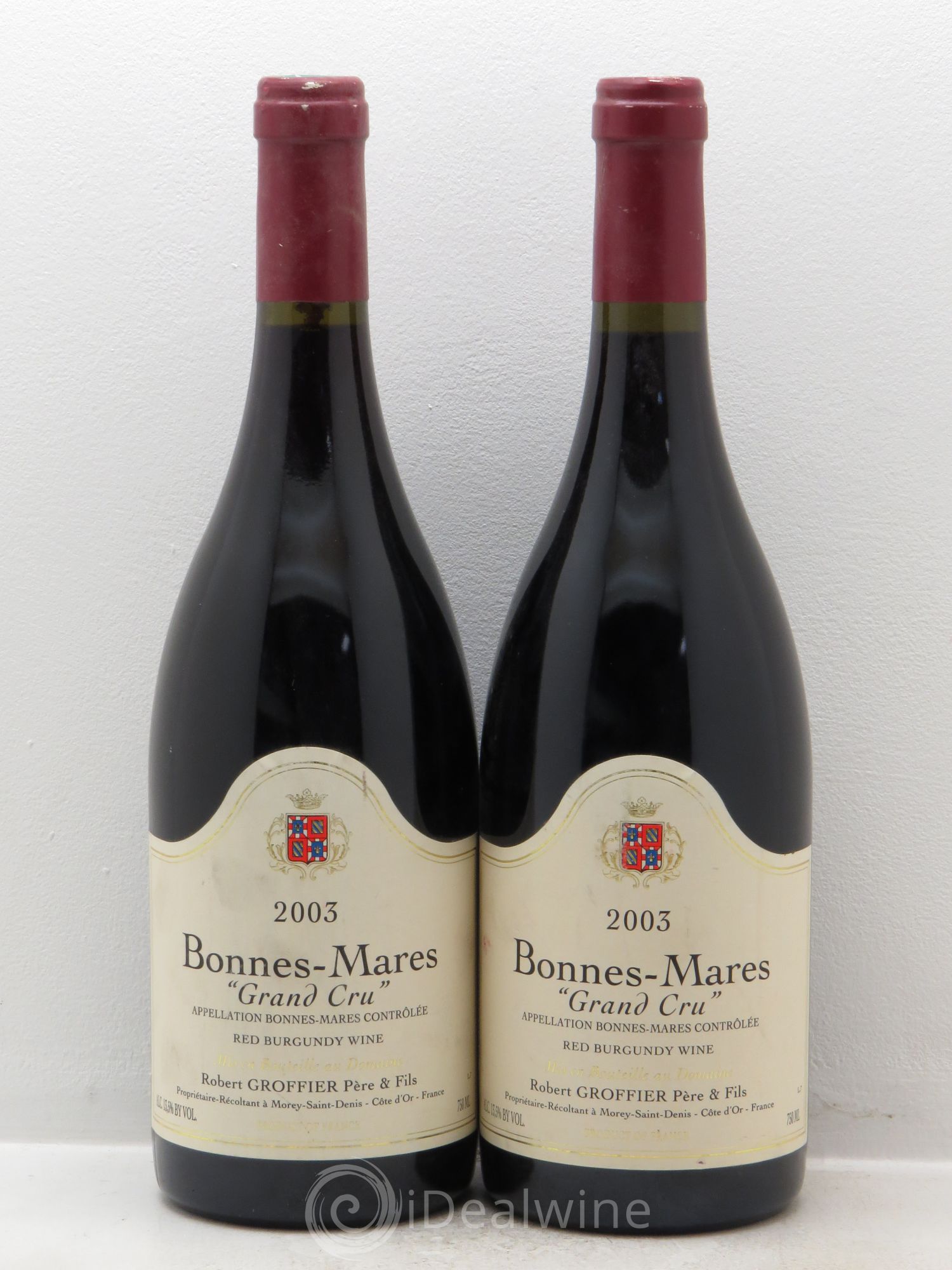 Bonnes-Mares Grand Cru Robert Groffier Père & Fils (Domaine) 2003 - Lot de 2 bouteilles - 0
