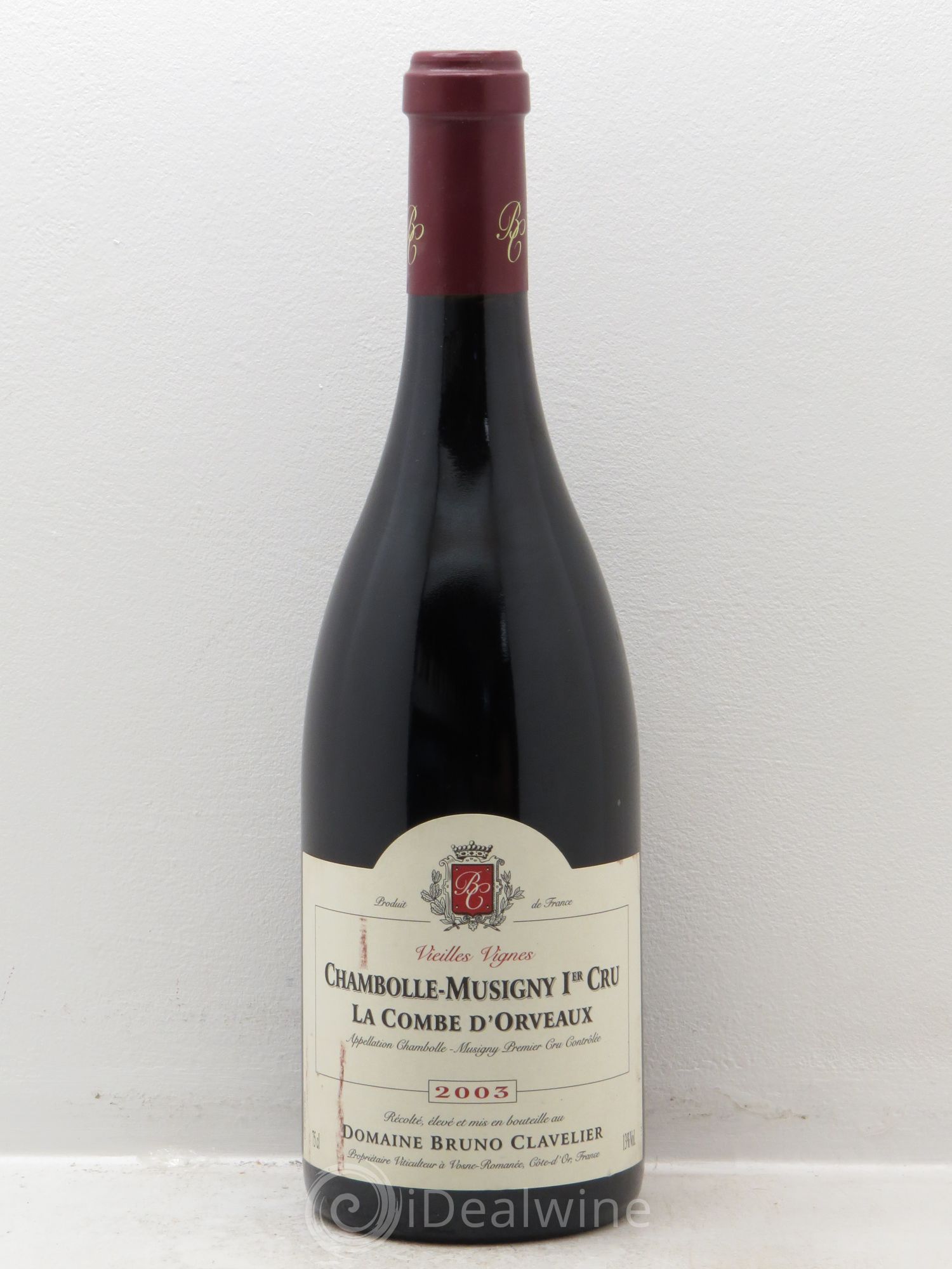 Chambolle-Musigny 1er Cru La Combe d'Orveaux Vieilles Vignes Bruno Clavelier 2003 - Lot de 1 bouteille - 0