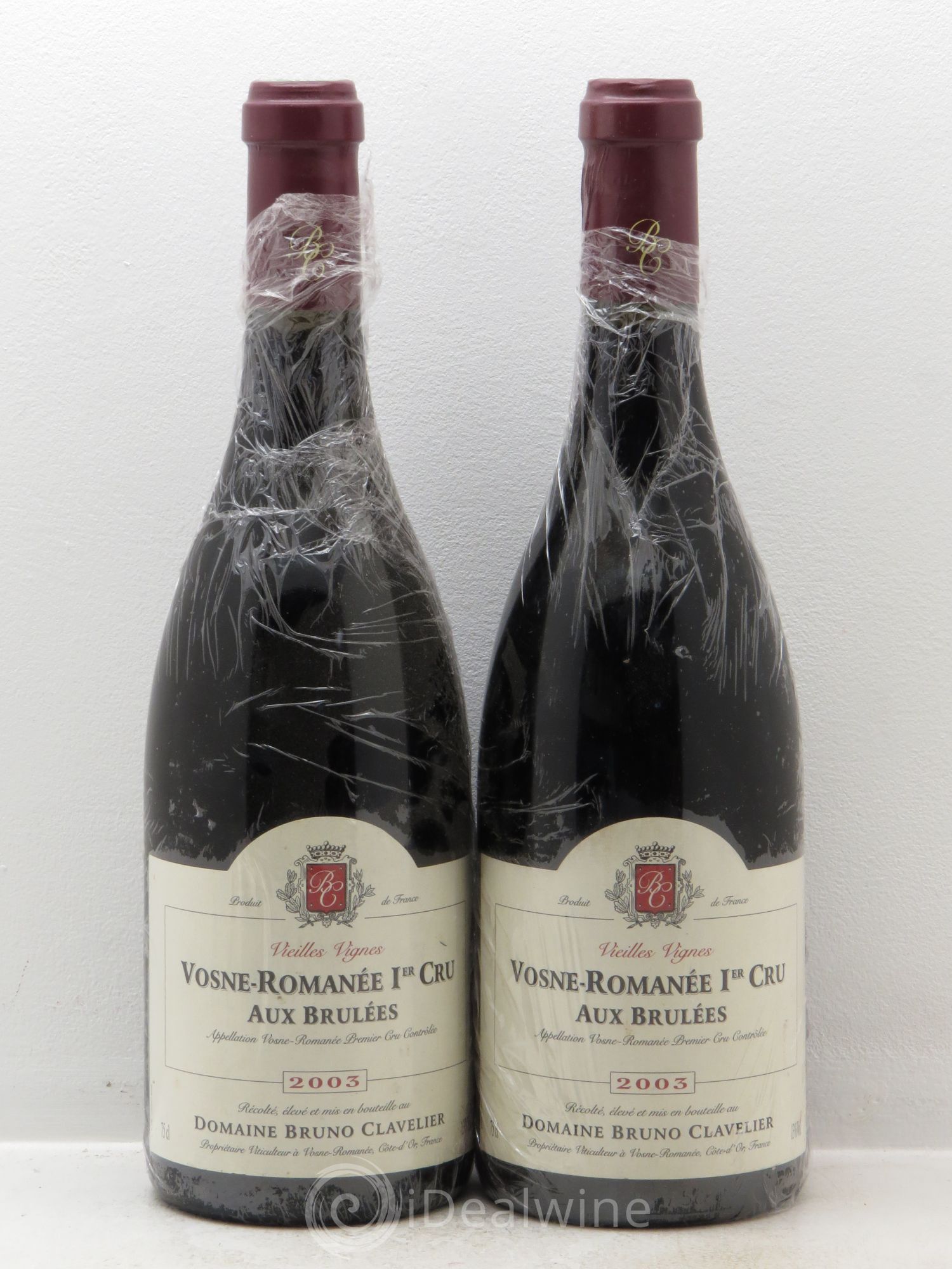 Vosne-Romanée 1er Cru Aux Brulées Vieilles Vignes Bruno Clavelier Vieilles vignes 2003 - Lot de 2 bouteilles - 0