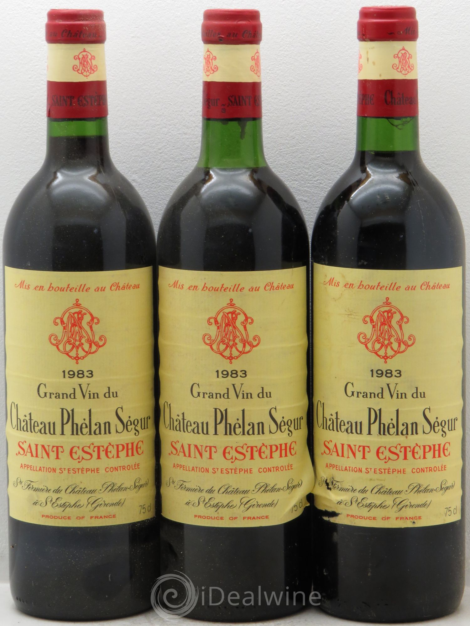 Château Phélan Ségur 1983 - Lot de 3 bouteilles - 0