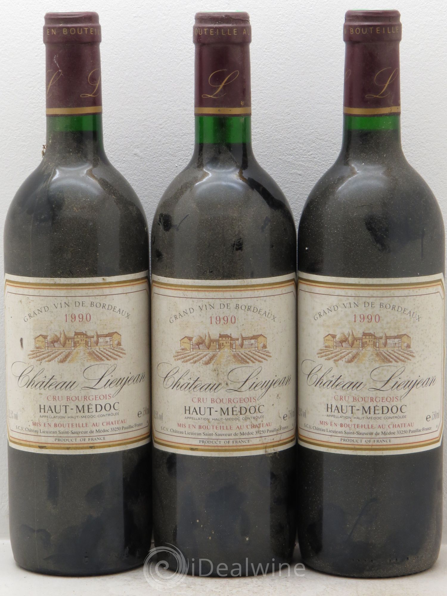 Château Lieujean 1990 - Lot de 3 bouteilles - 0