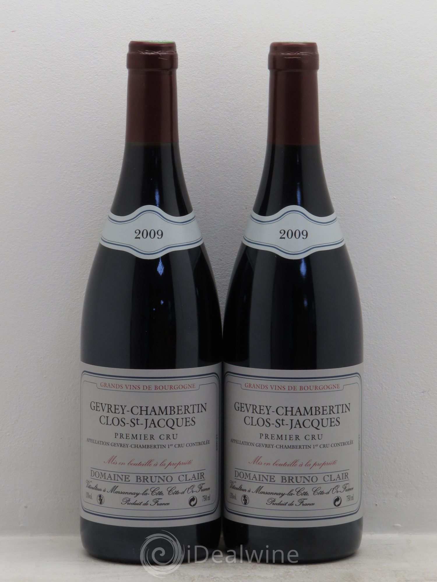 Gevrey-Chambertin 1er Cru Clos Saint-Jacques Bruno Clair (Domaine) 2009 - Lot de 2 bouteilles - 0