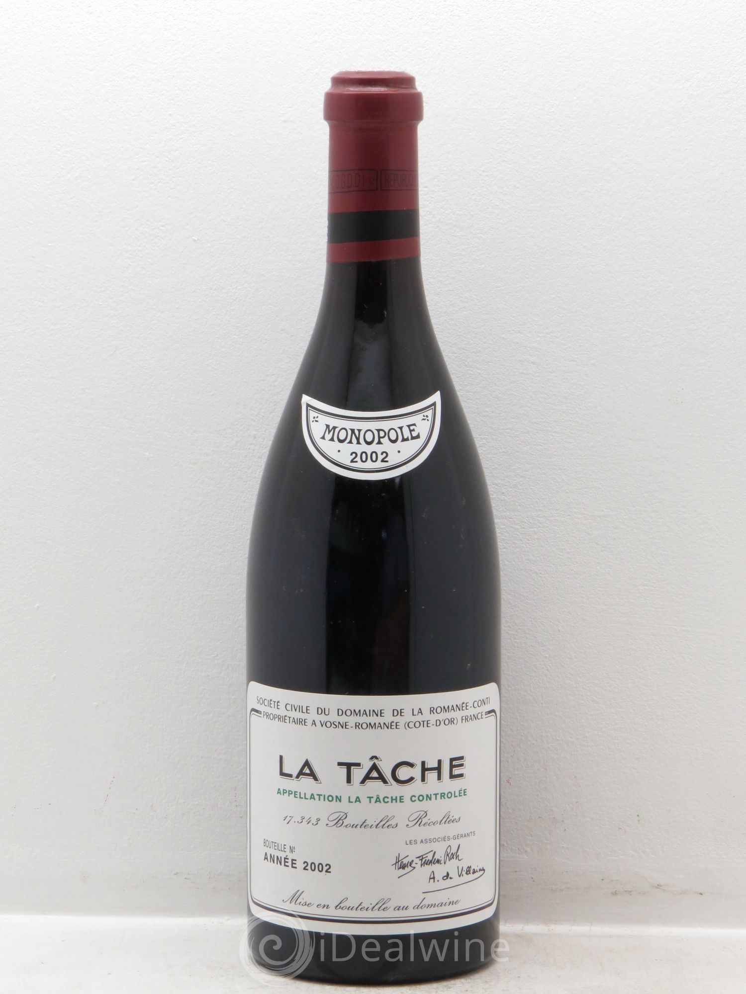 La Tâche Grand Cru Domaine de la Romanée-Conti 2002 - Lot de 1 bouteille - 0