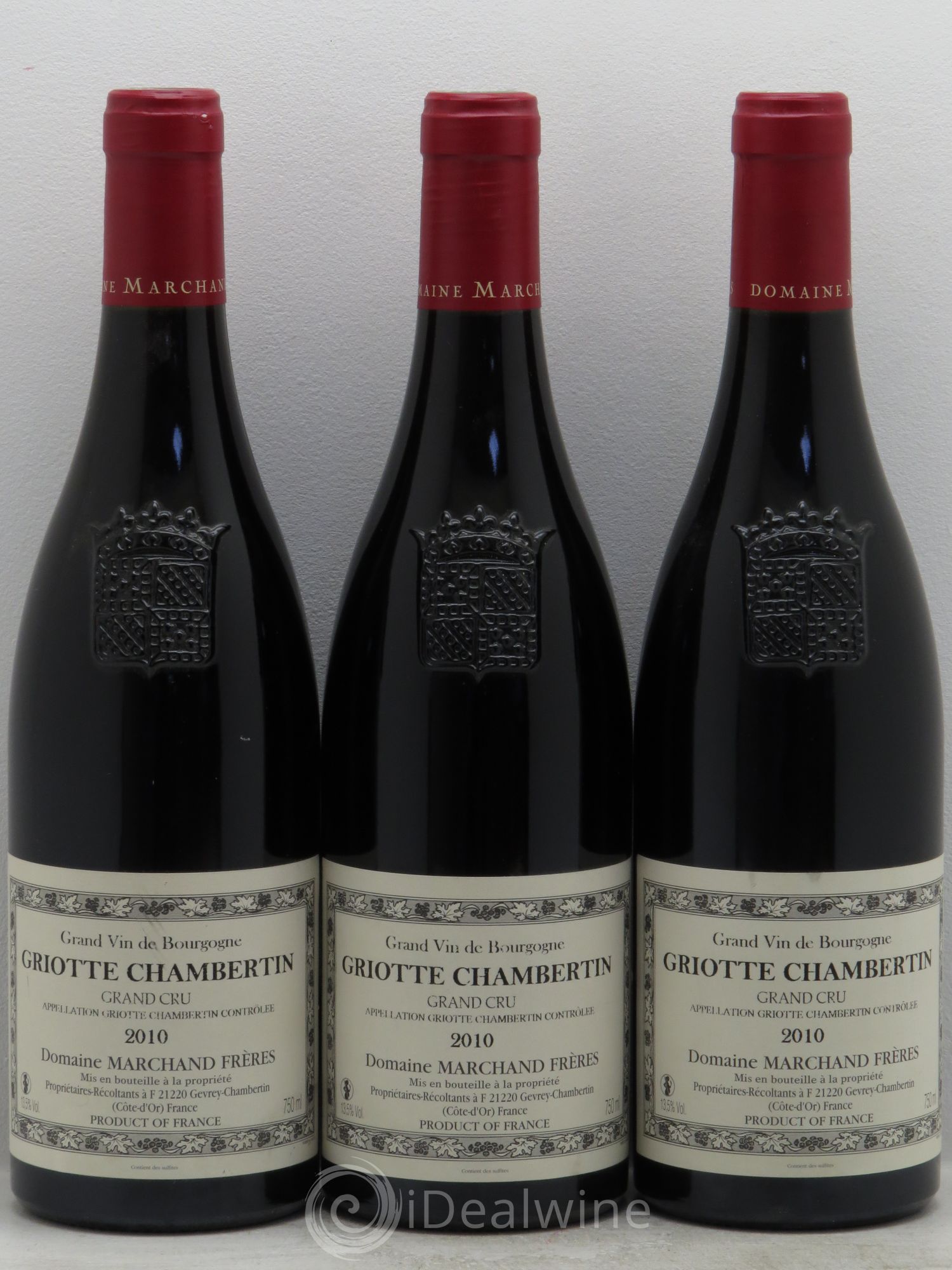 Griotte-Chambertin Grand Cru Marchand Frères 2010 - Lot de 3 bouteilles - 0
