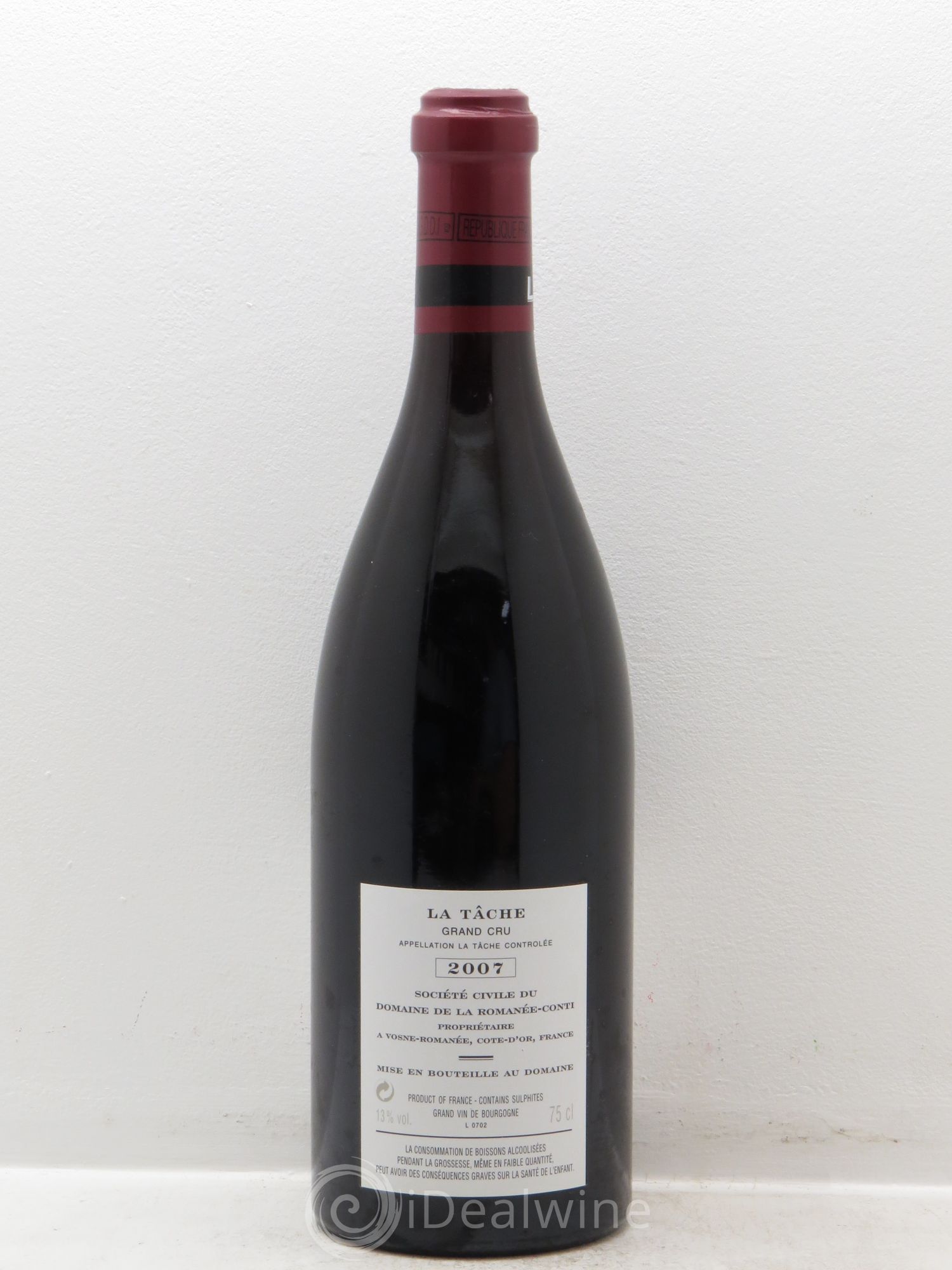 La Tâche Grand Cru Domaine de la Romanée-Conti 2007 - Lot de 1 bouteille - 1