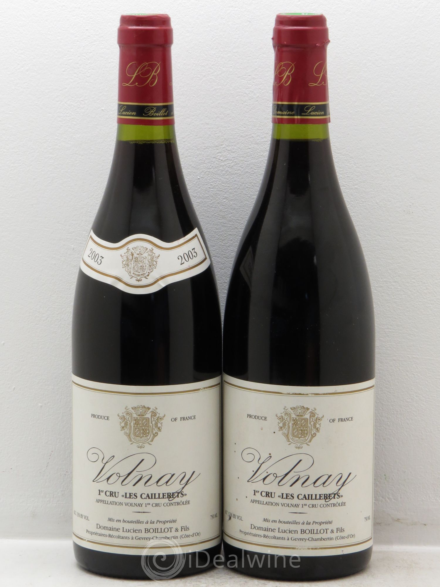 Volnay 1er Cru Lucien Boillot 2003 - Posten von 2 Flaschen - 0