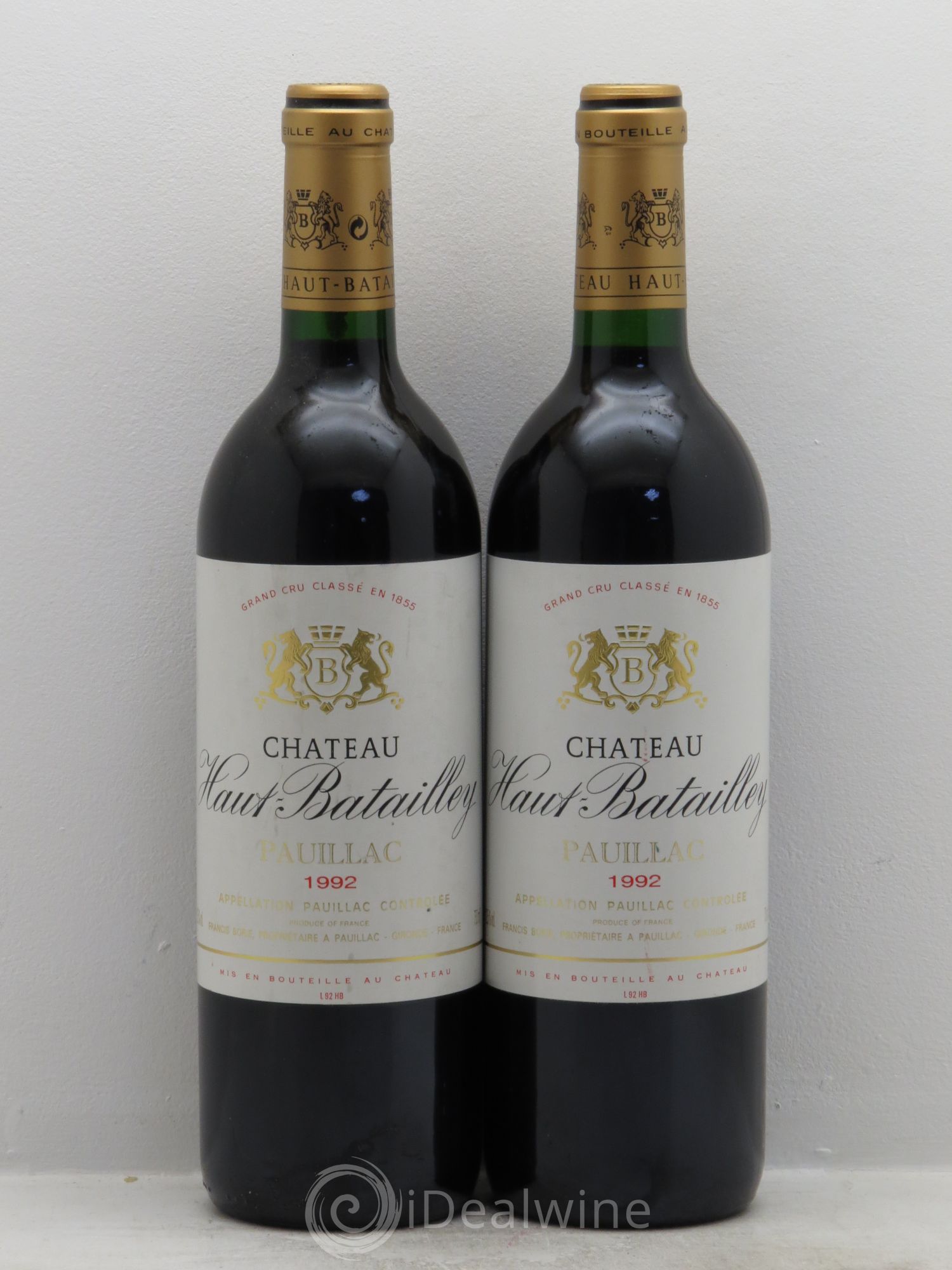 Château Haut Batailley 5ème Grand Cru Classé 1992 - Lot de 2 bouteilles - 0