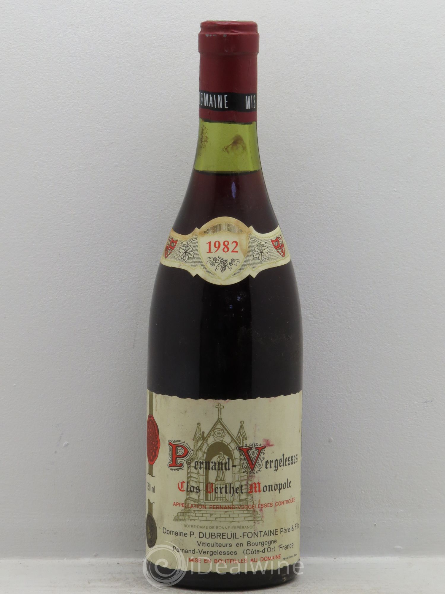 Pernand-Vergelesses 1er Cru Clos Berthet 1982 - Lot de 1 bouteille - 0