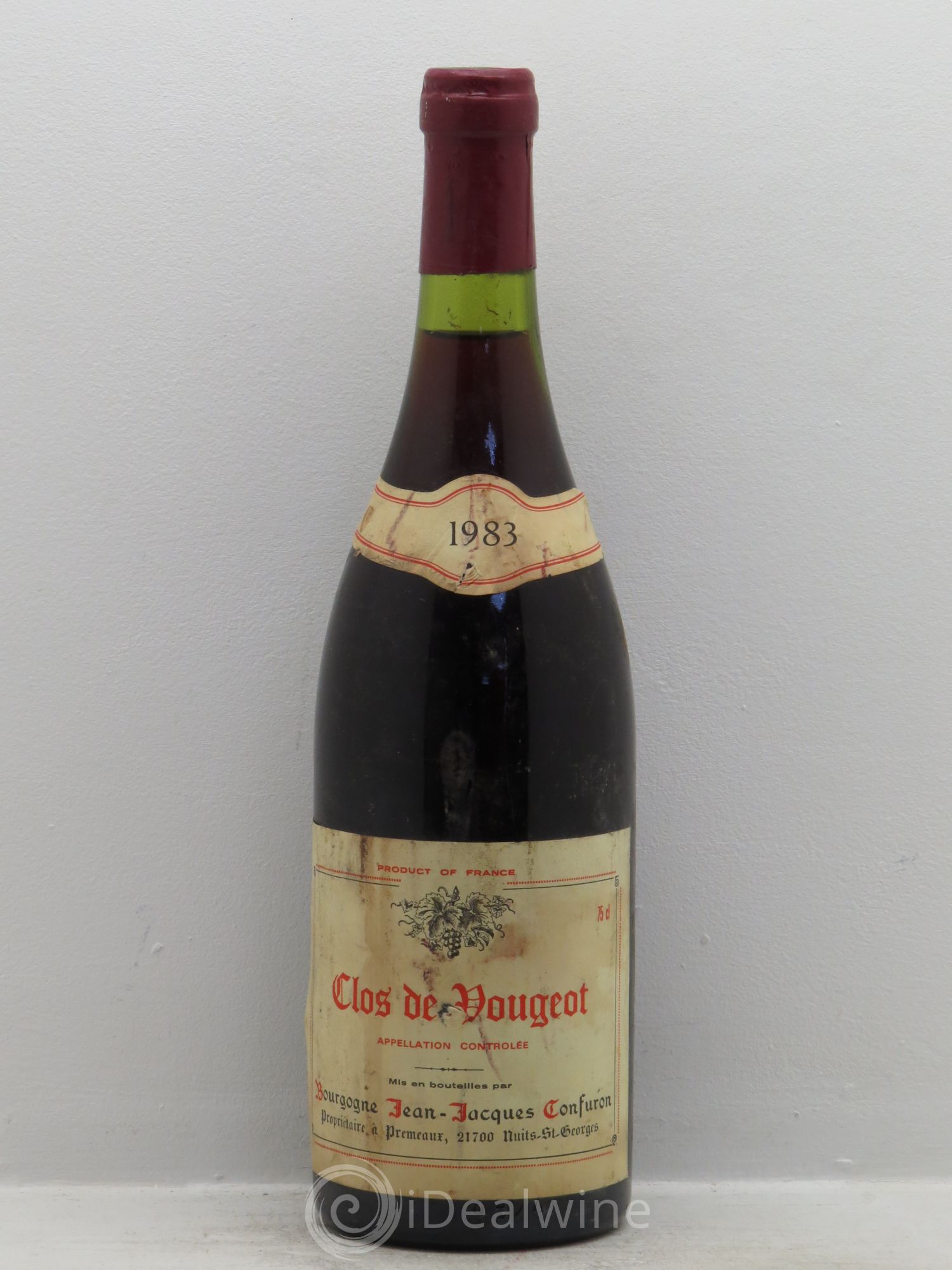 Clos de Vougeot Grand Cru Jean-Jacques Confuron 1983 - Lot de 1 bouteille - 0