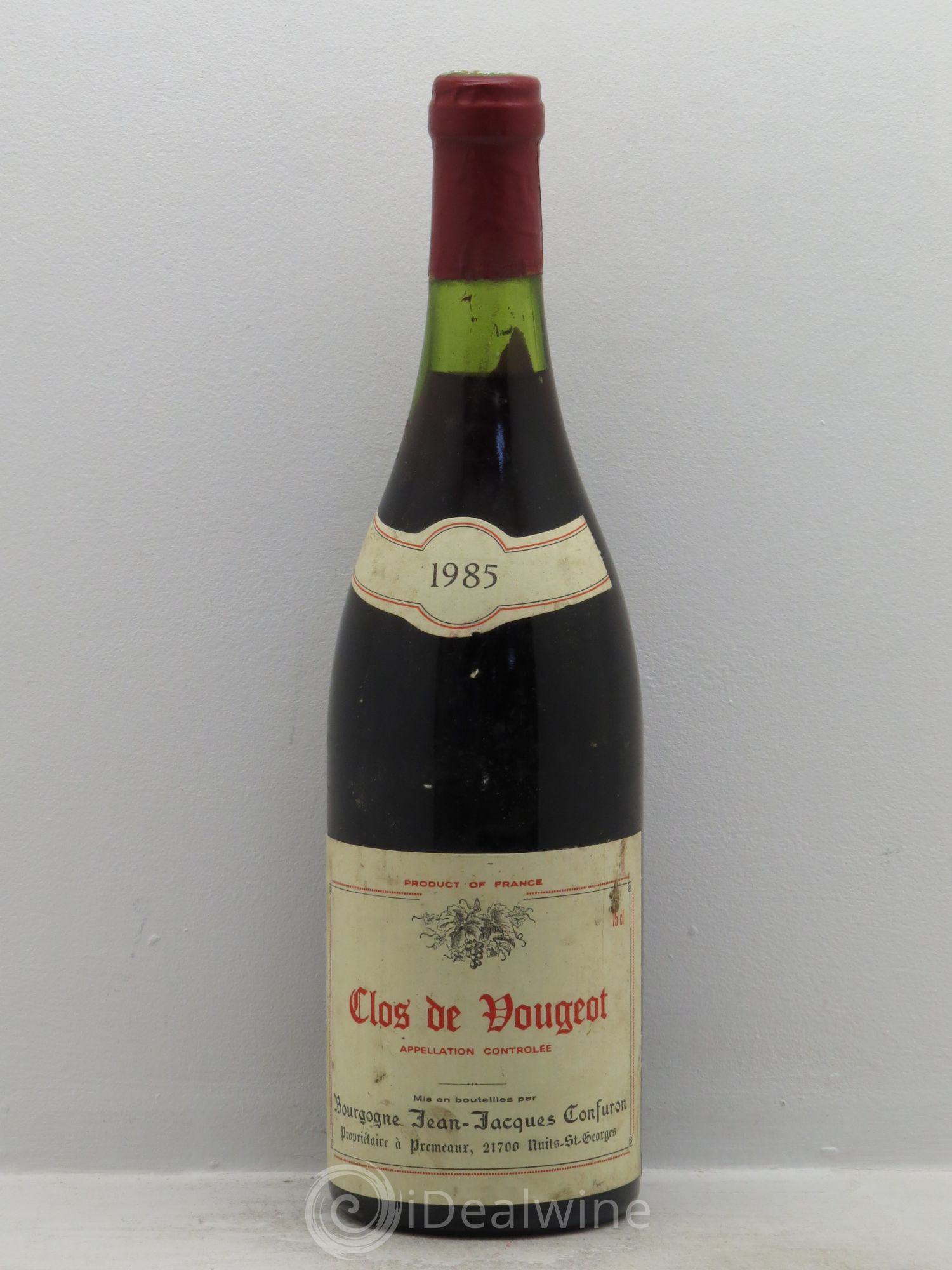 Clos de Vougeot Grand Cru Jean-Jacques Confuron 1985 - Lot de 1 bouteille - 0
