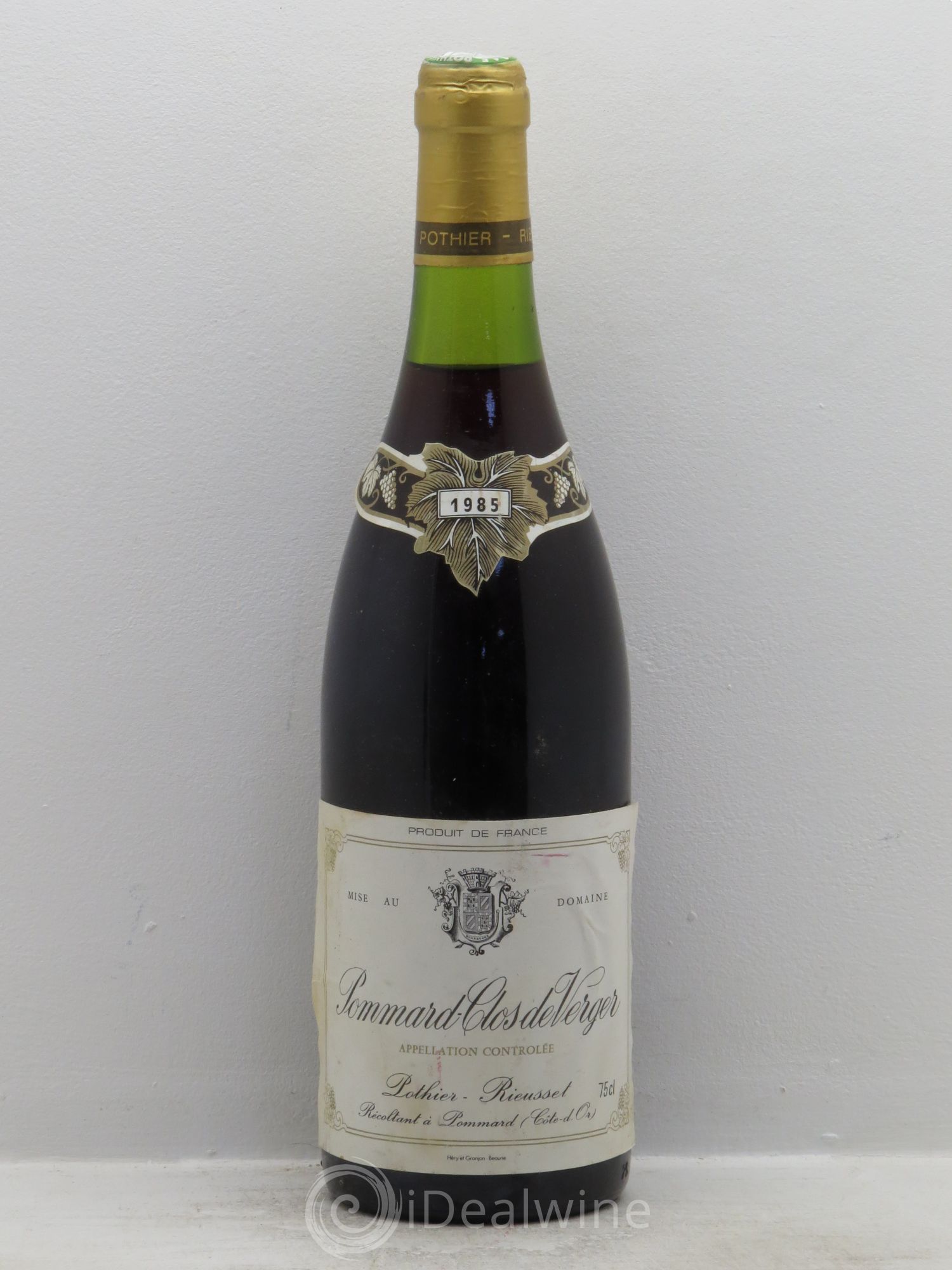 Pommard Clos de Verger Domaine Pothier-Rieusset 1985 - Lot de 1 bouteille - 0